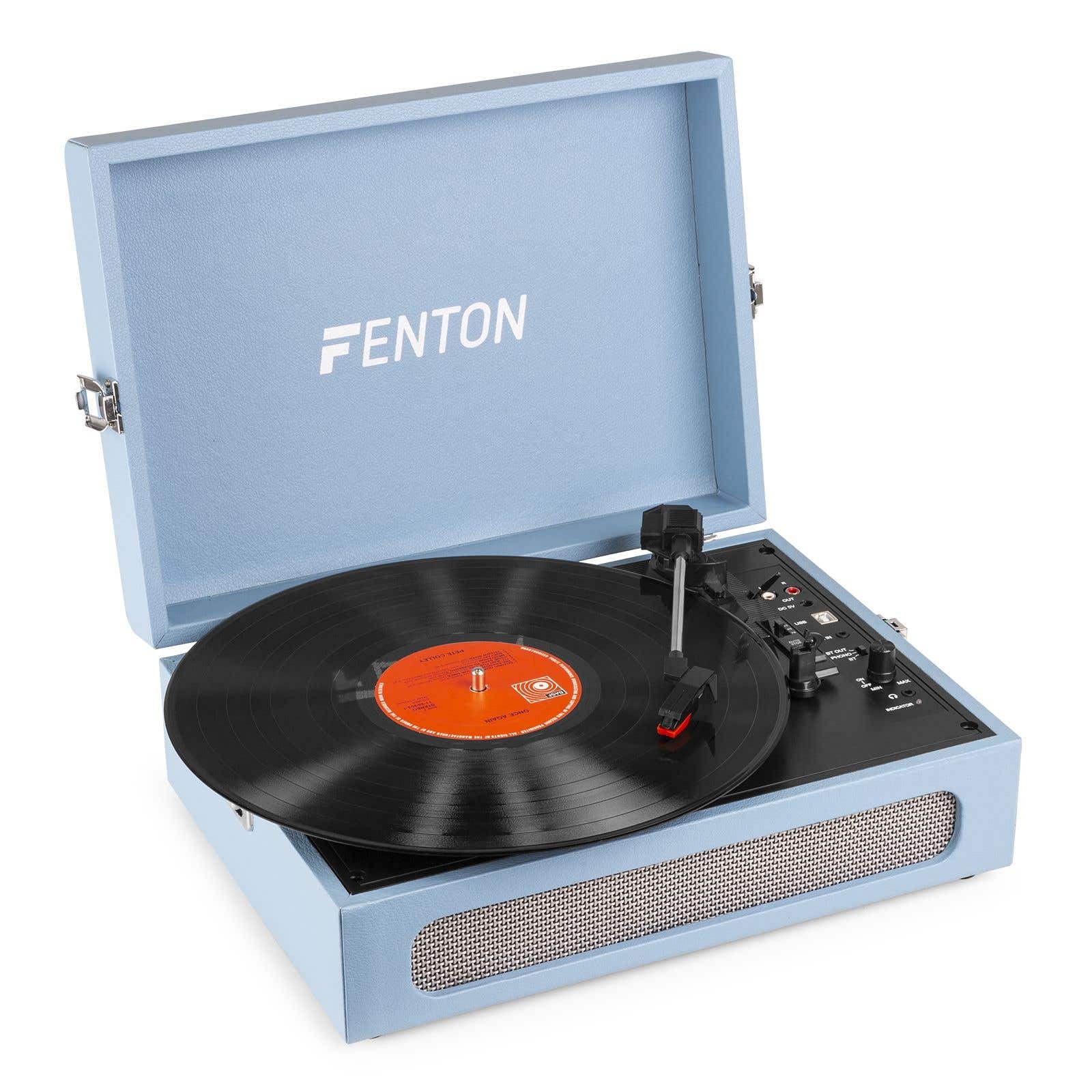 Retourdeal - Fenton RP118E retro platenspeler met Bluetooth in /out en USB - Blauw