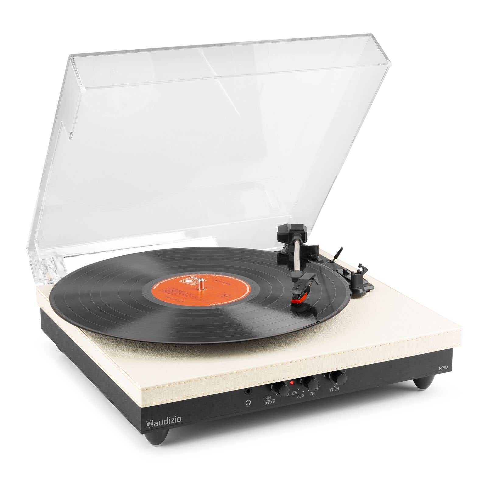 Retourdeal - Audizio RP113C - Platenspeler met Bluetooth in/uit - USB - Ingebouwde Speakers - Crème
