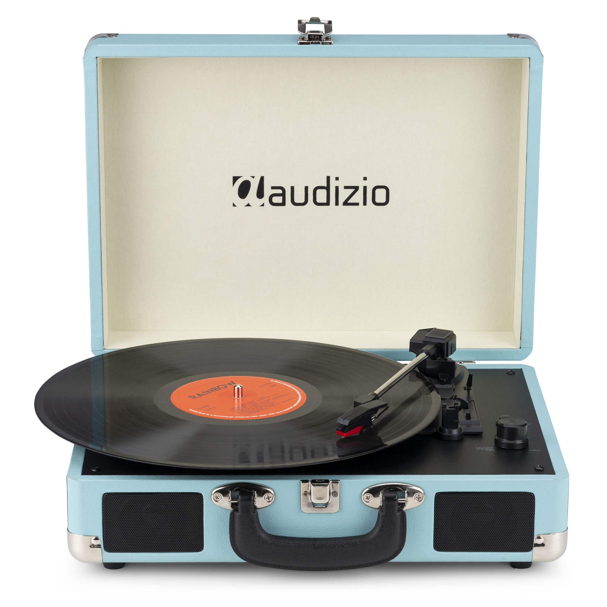 Audizio RP116BL retro platenspeler met Bluetooth in/out - Platenspeler in koffer - Blauw
