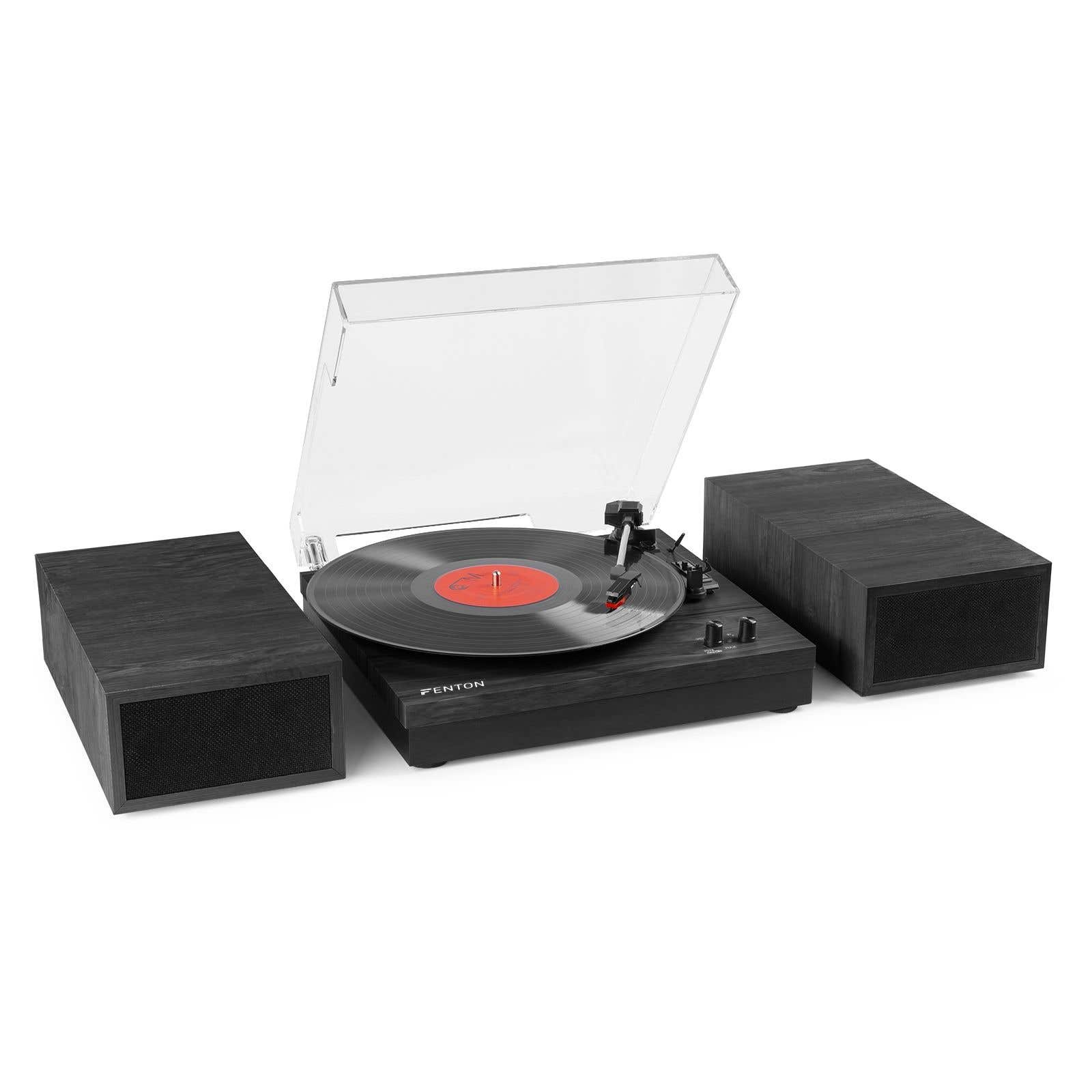 Fenton RP165B stereo platenspeler met Bluetooth en speakers - Zwart / grijs