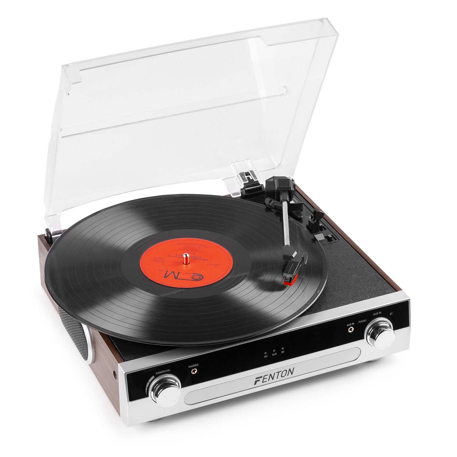 Fenton RP102A platenspeler met Bluetooth, speakers en mp3 recording - Zilver