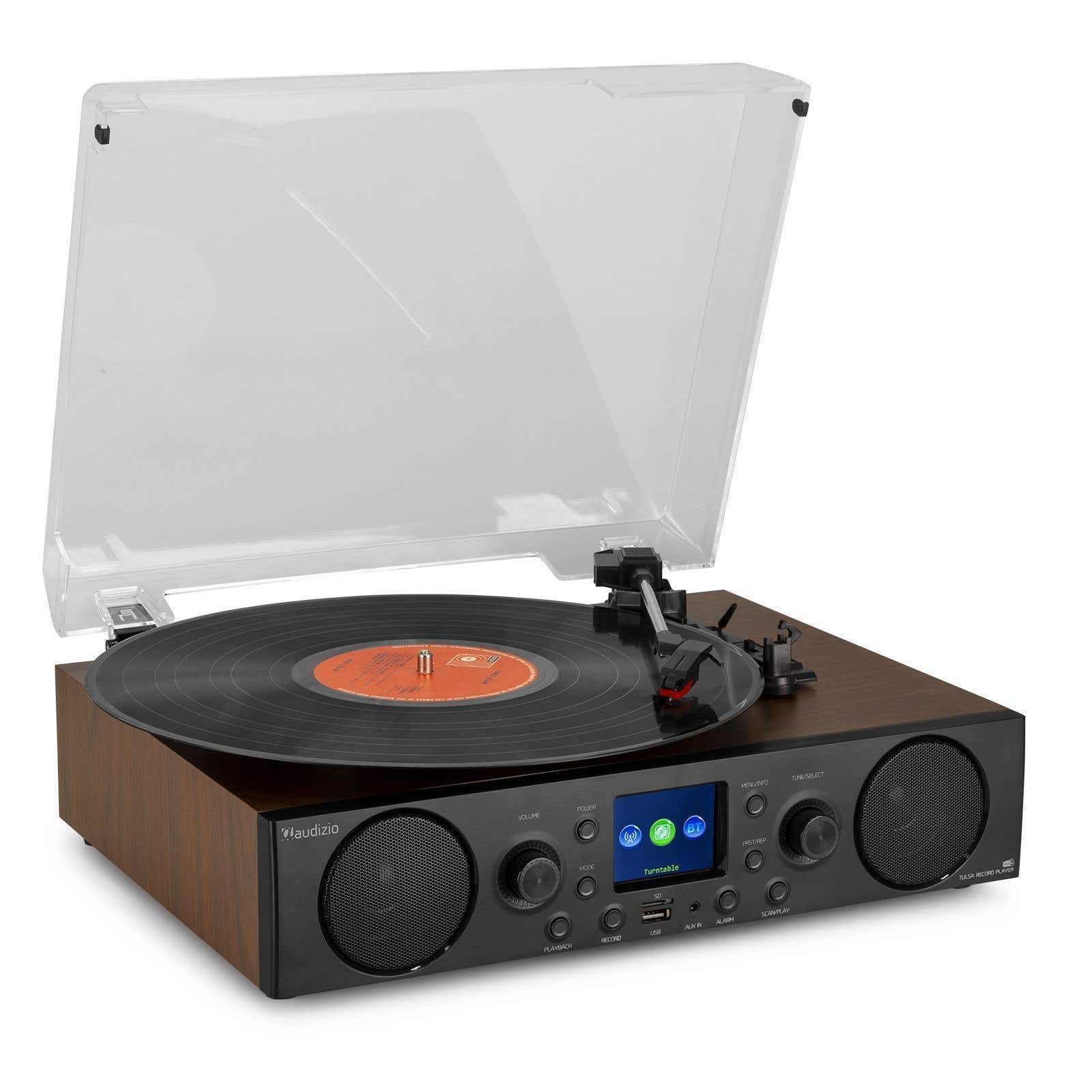 Retourdeal - Audizio Tulsa platenspeler met Bluetooth, DAB radio en USB