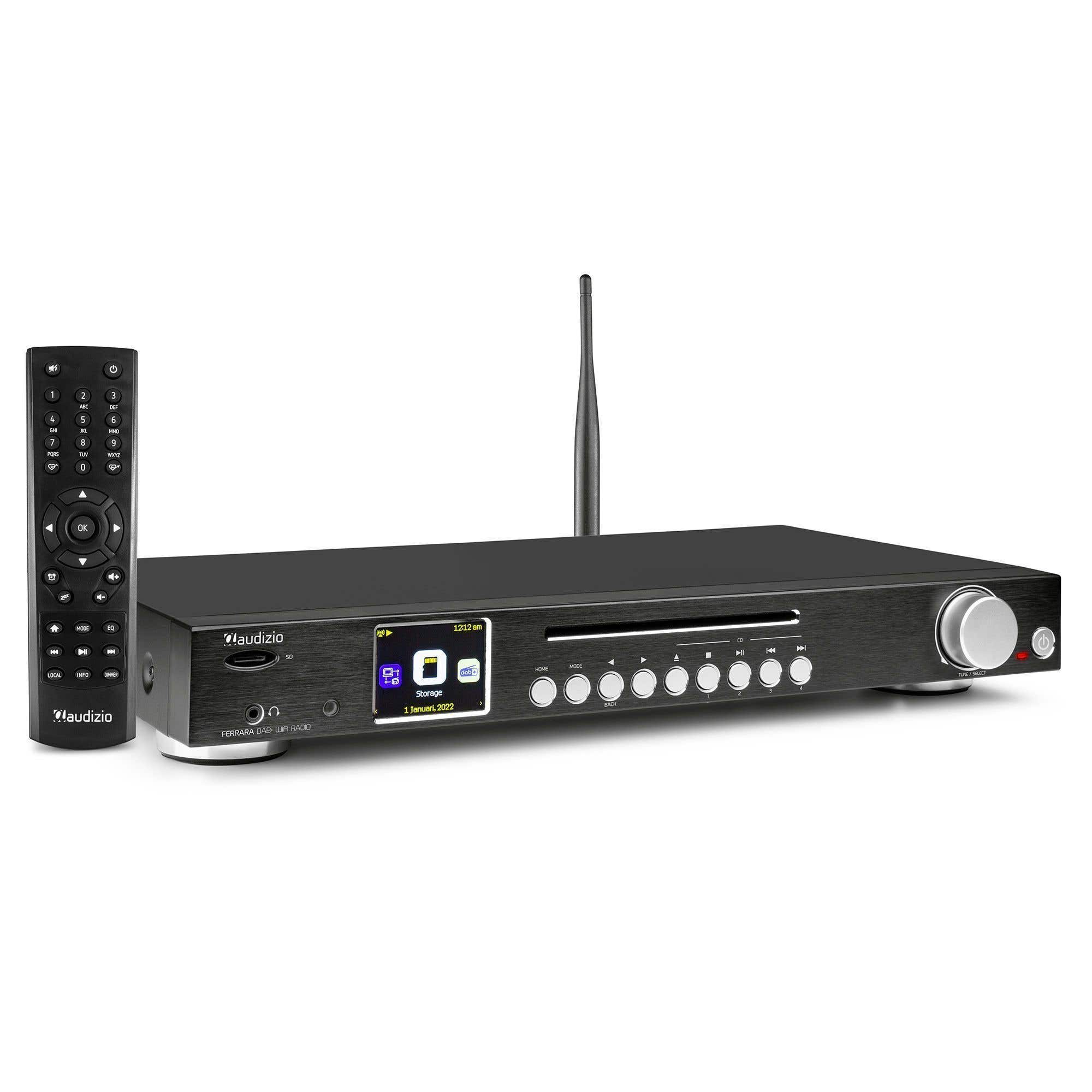 Retourdeal - Audizio Ferrara internetradio en dab radio met Bluetooth en cd/mp3 speler