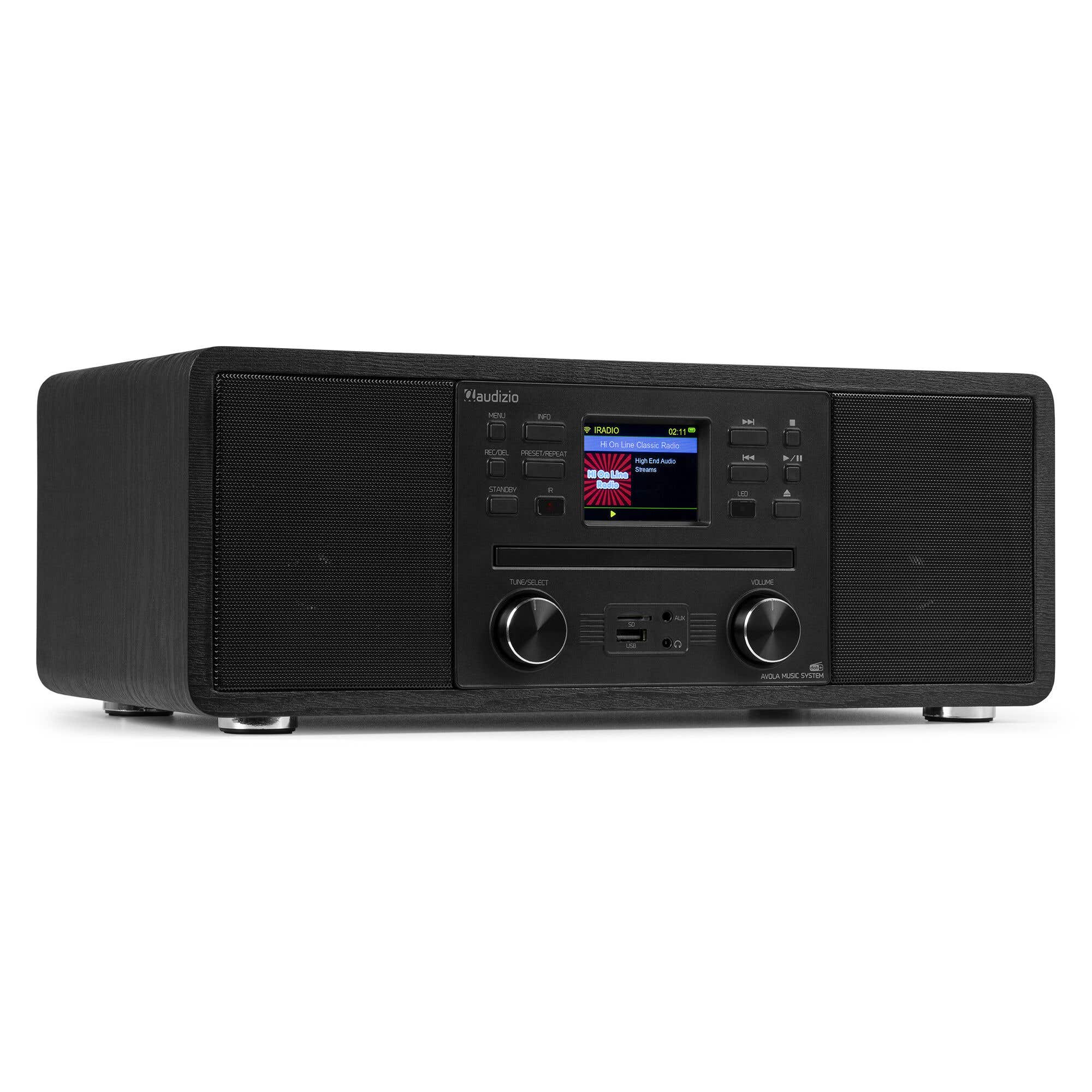 Audizio Avola alles-in-één wifi radio - Internet radio met CD-speler, DAB, FM en Bluetooth - Zwart