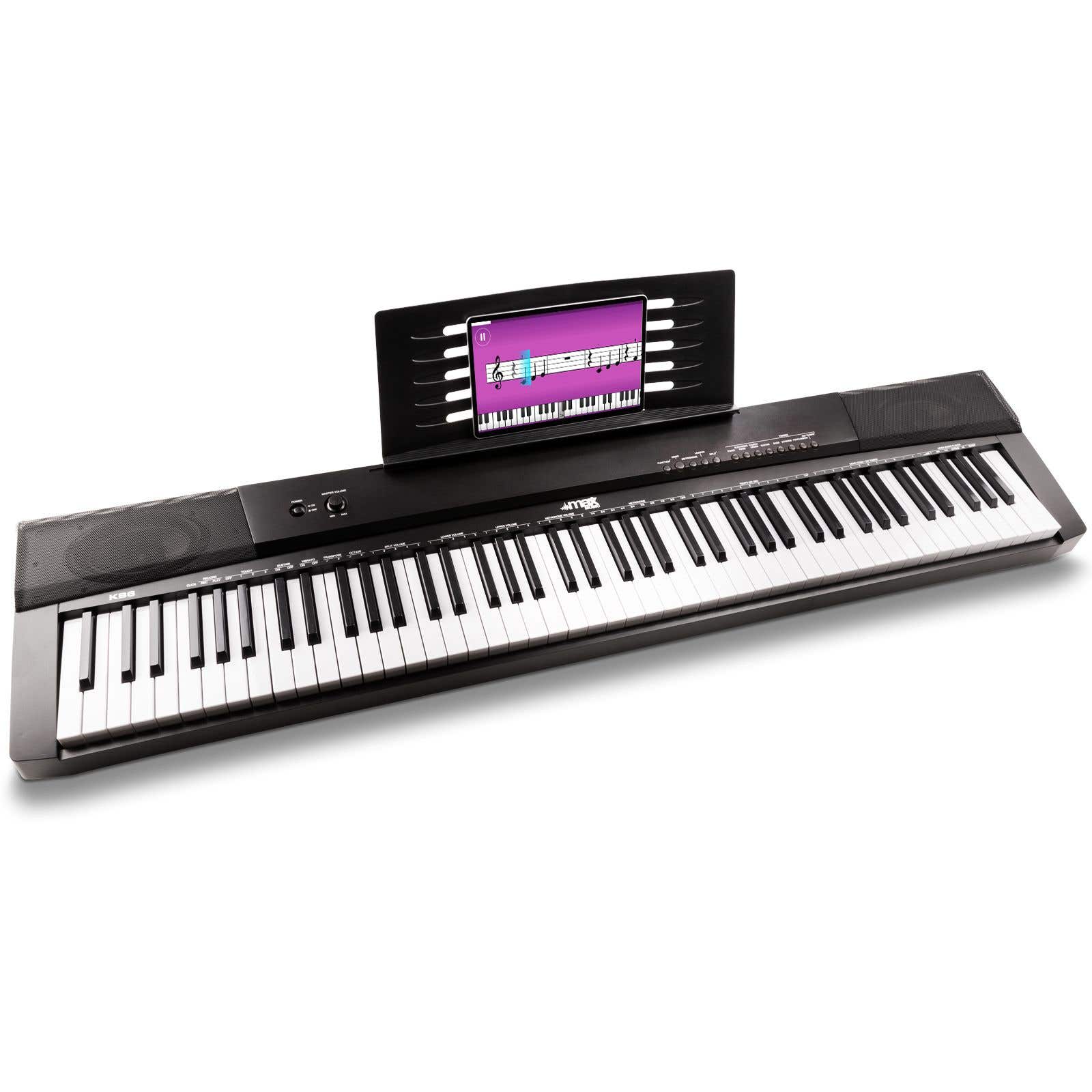 MAX KB6 digitale piano met 88 aanslaggevoelige toetsen en sustainpedaal