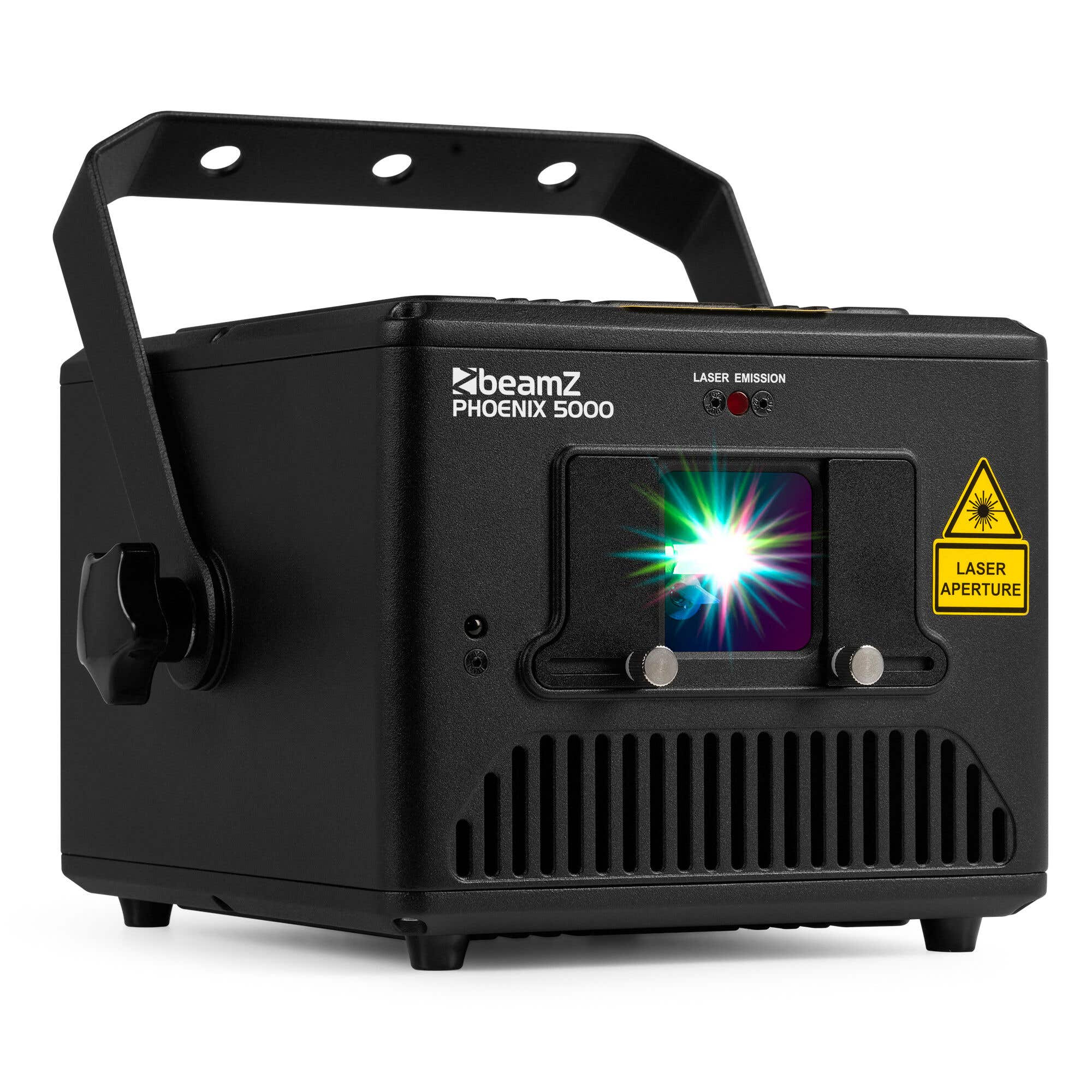 BeamZ Phoenix5000 laser - RGB laser 5W - Met ILDA en DMX - Inclusief afstandsbediening