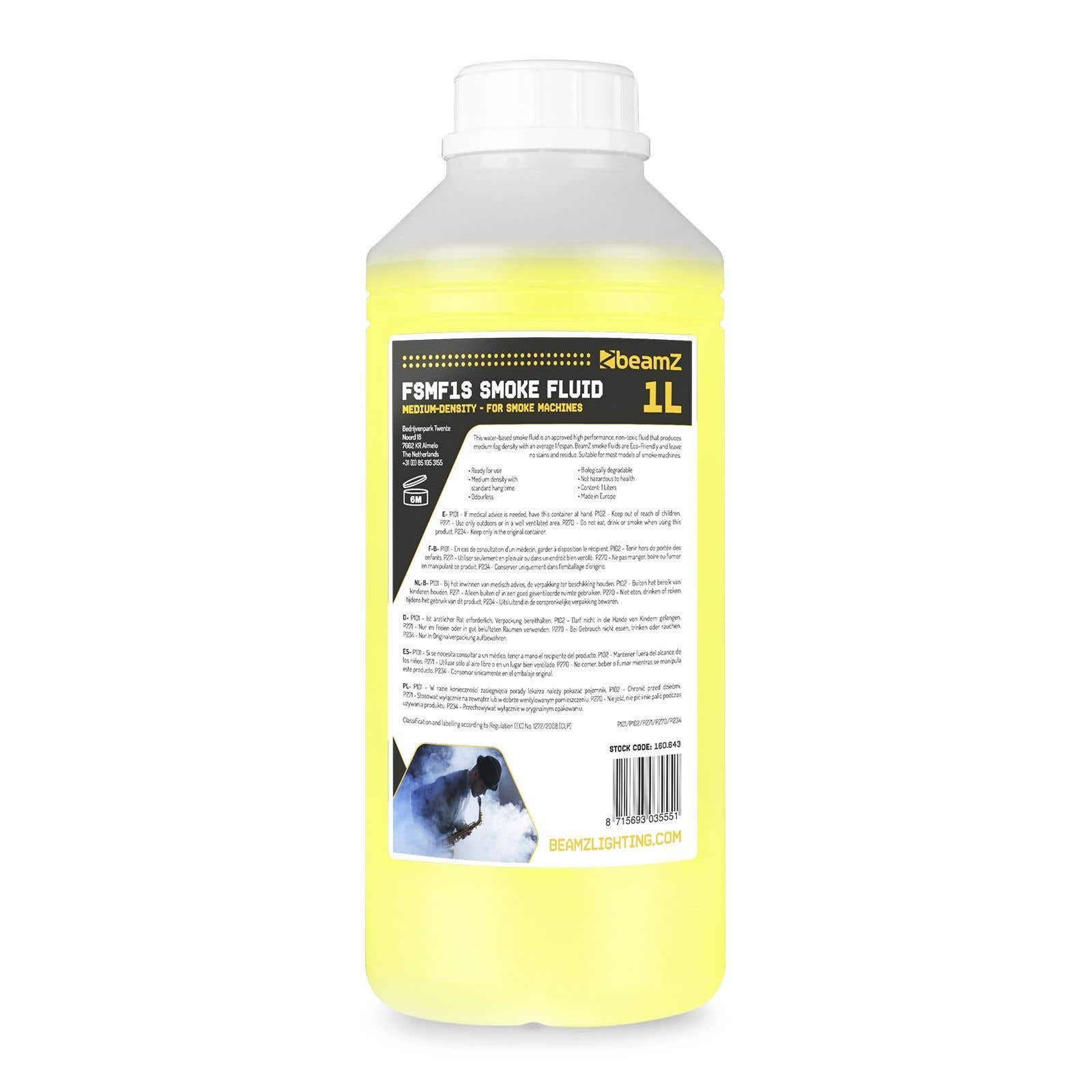 BeamZ FSMF1S rookvloeistof medium density - Geel - 1L