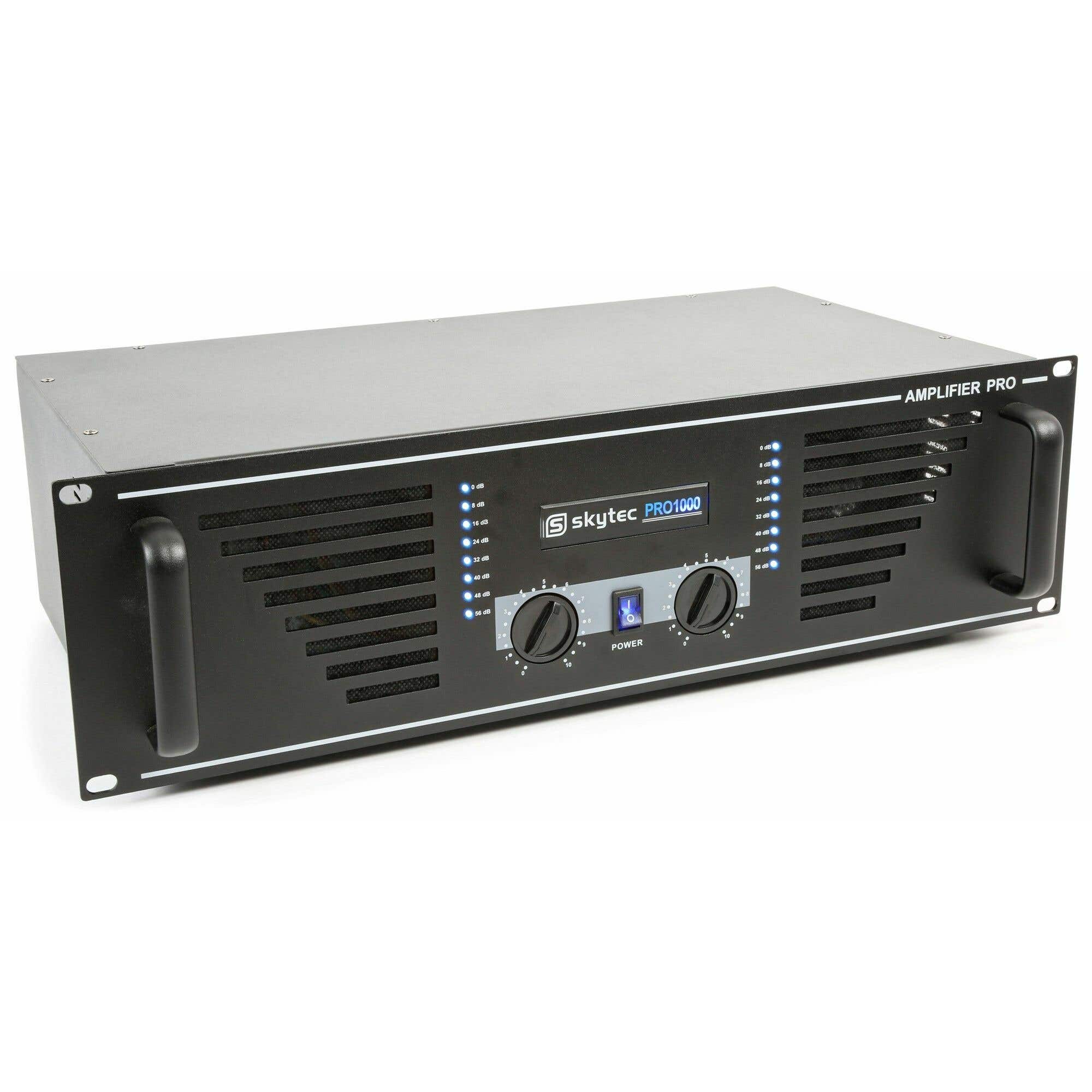 Retourdeal - SkyTec SKY-1000B versterker 2x 500W - Zwart