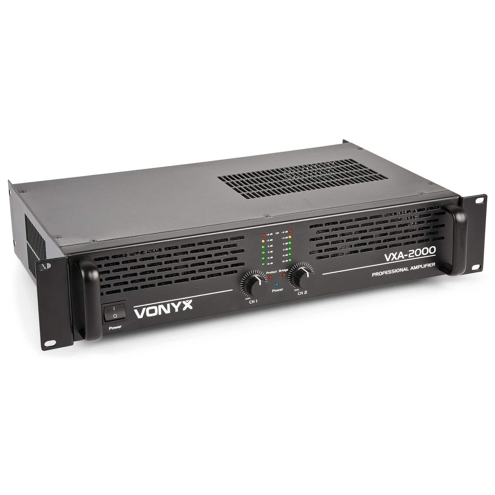 Vonyx VXA-2000 PA versterker 2x 1000W met Brugschakeling