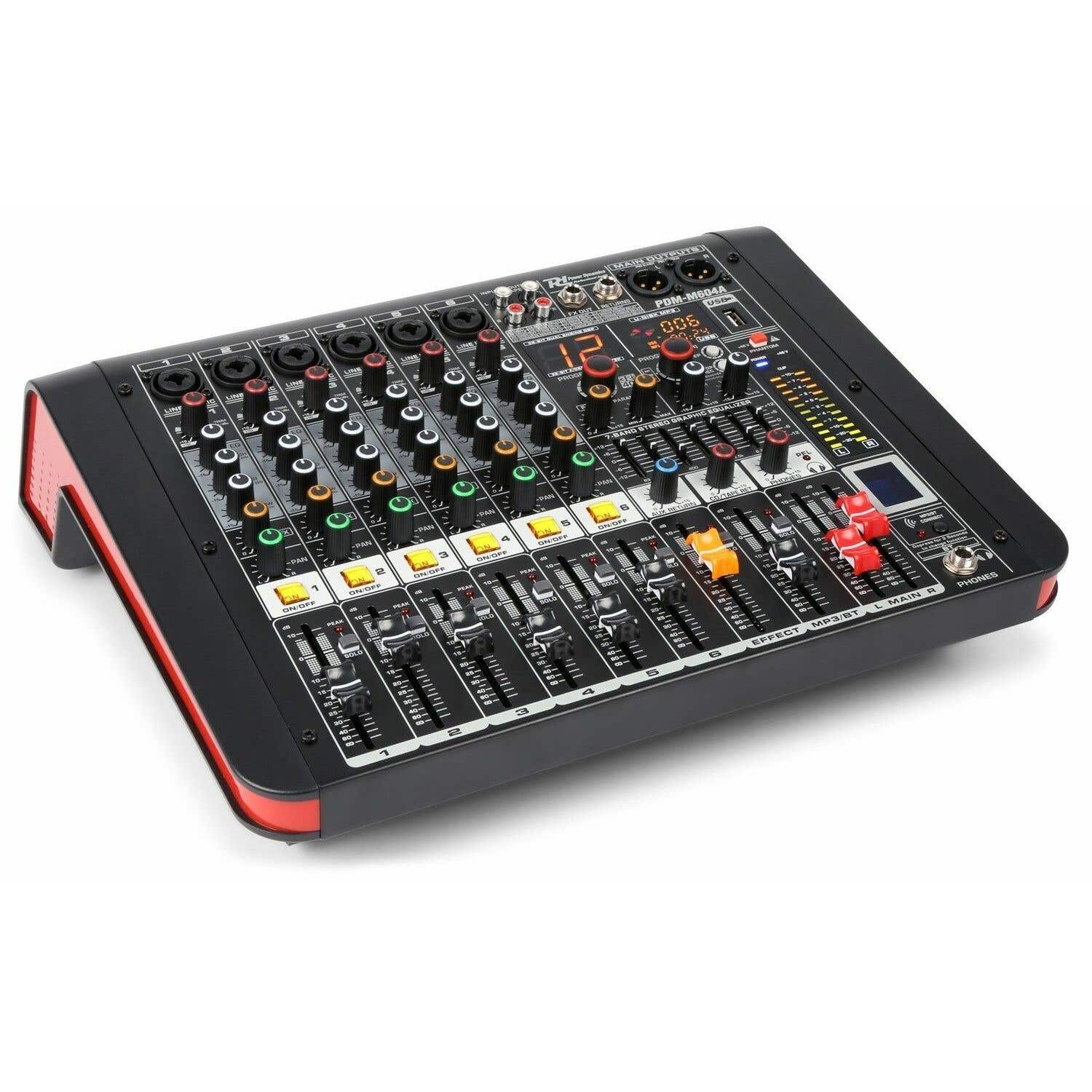 Power Dynamics PDM-M604A 6 kanaals muziek mixer / versterker