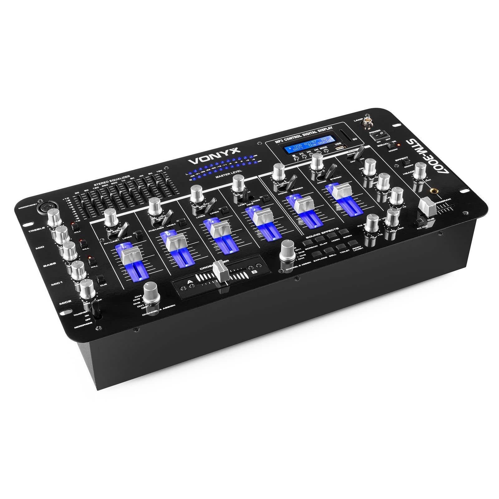Vonyx STM-3007 19 inch DJ Mixer 6 Kanaals SD/USB/MP3/LED/Bluetooth
