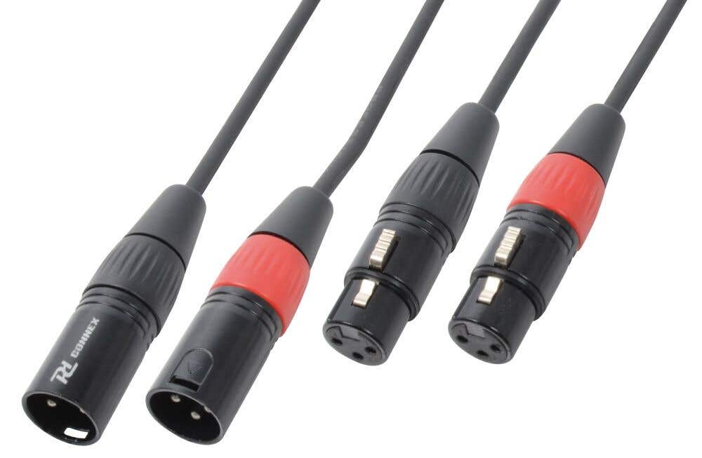 PD Connex Kabel 2x XLR Male - Female 12m Zwart