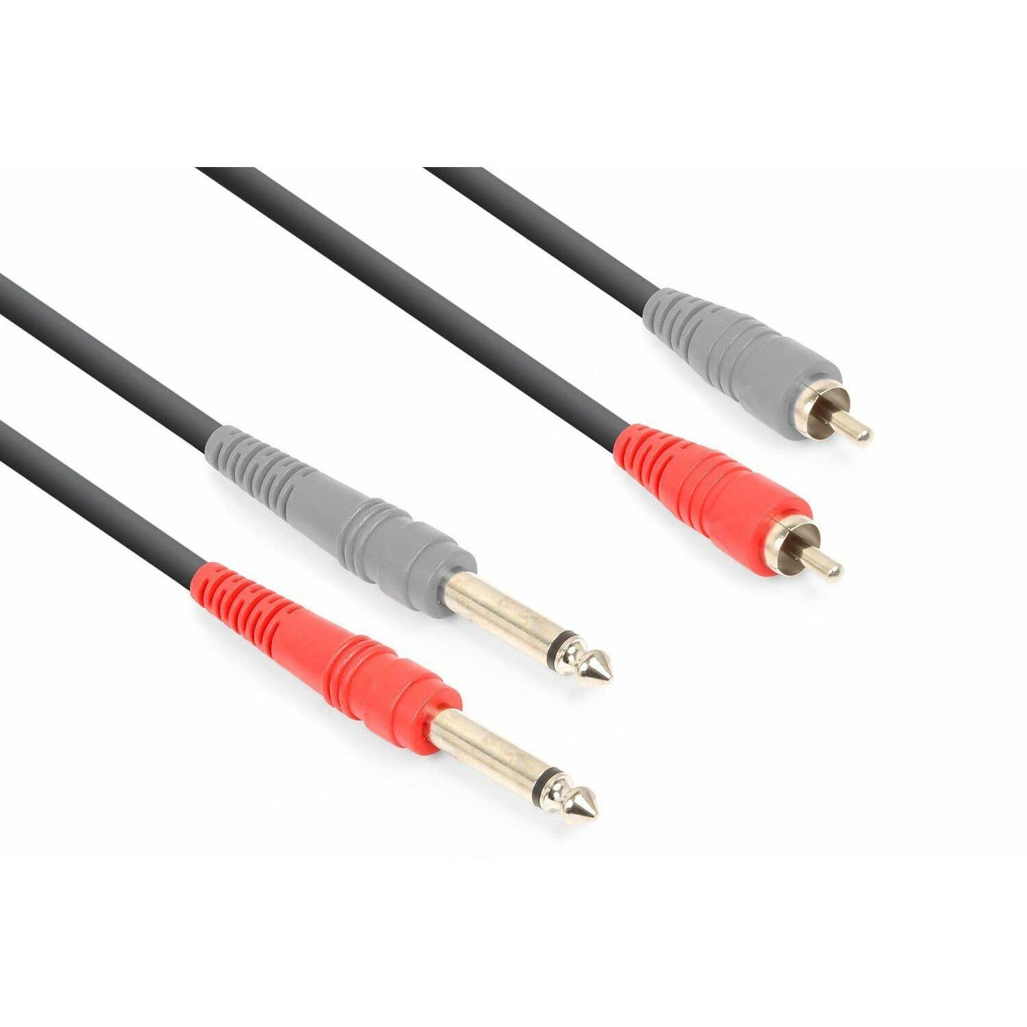 Vonyx audiokabel voor live mixer, versterker, etc. - 2x jack mono naar RCA - 1.5 meter