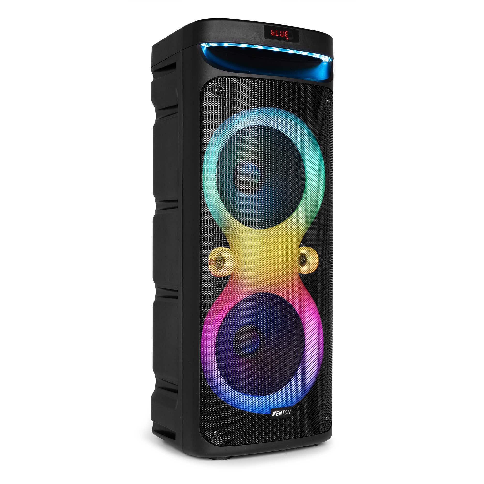 Fenton Track610 portable speaker Bluetooth - Partybox met microfoon, accu en lichteffecten - 240W