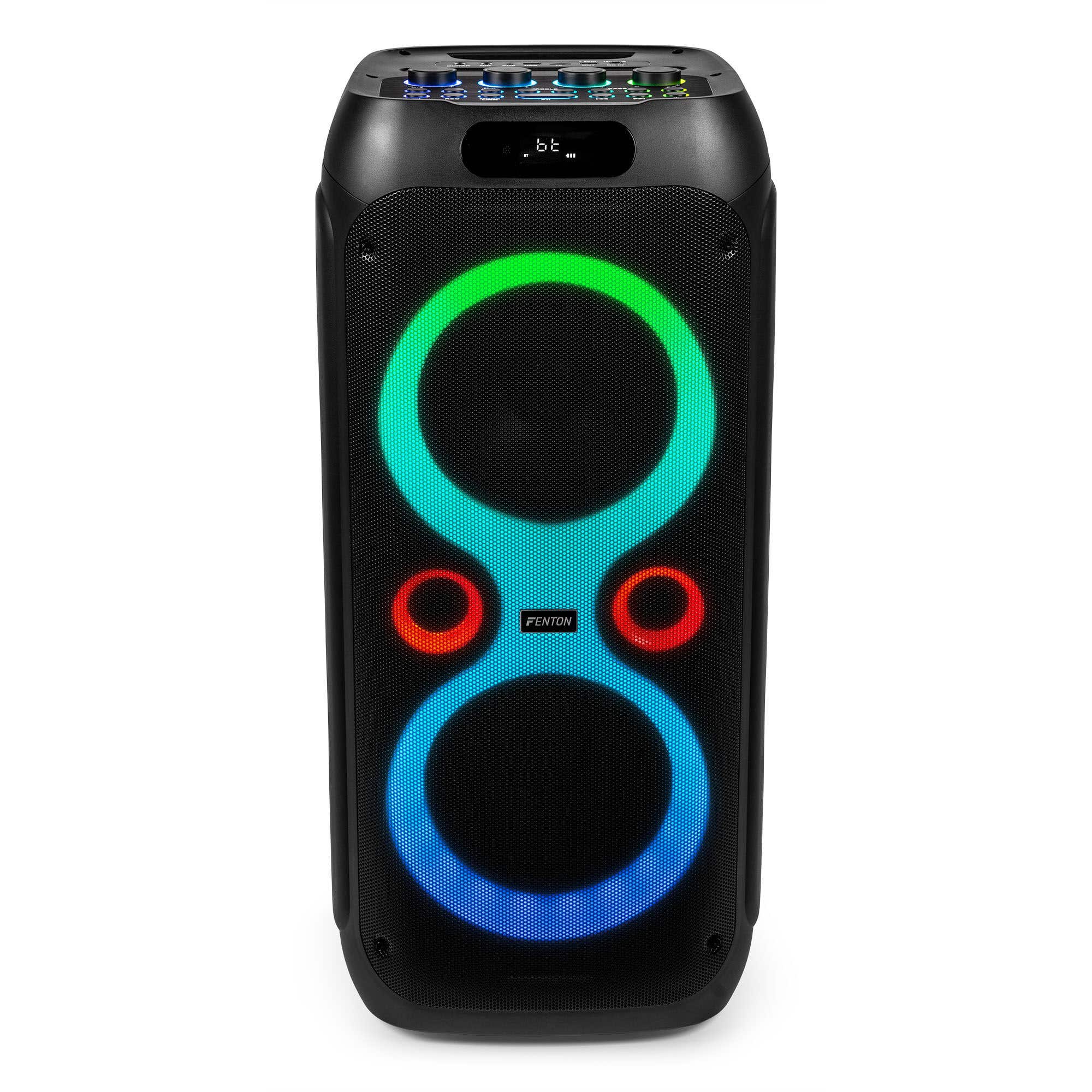 Fenton Core160 party box met microfoon - Bluetooth speaker met LED-effecten - Oplaadbare accu - 240W