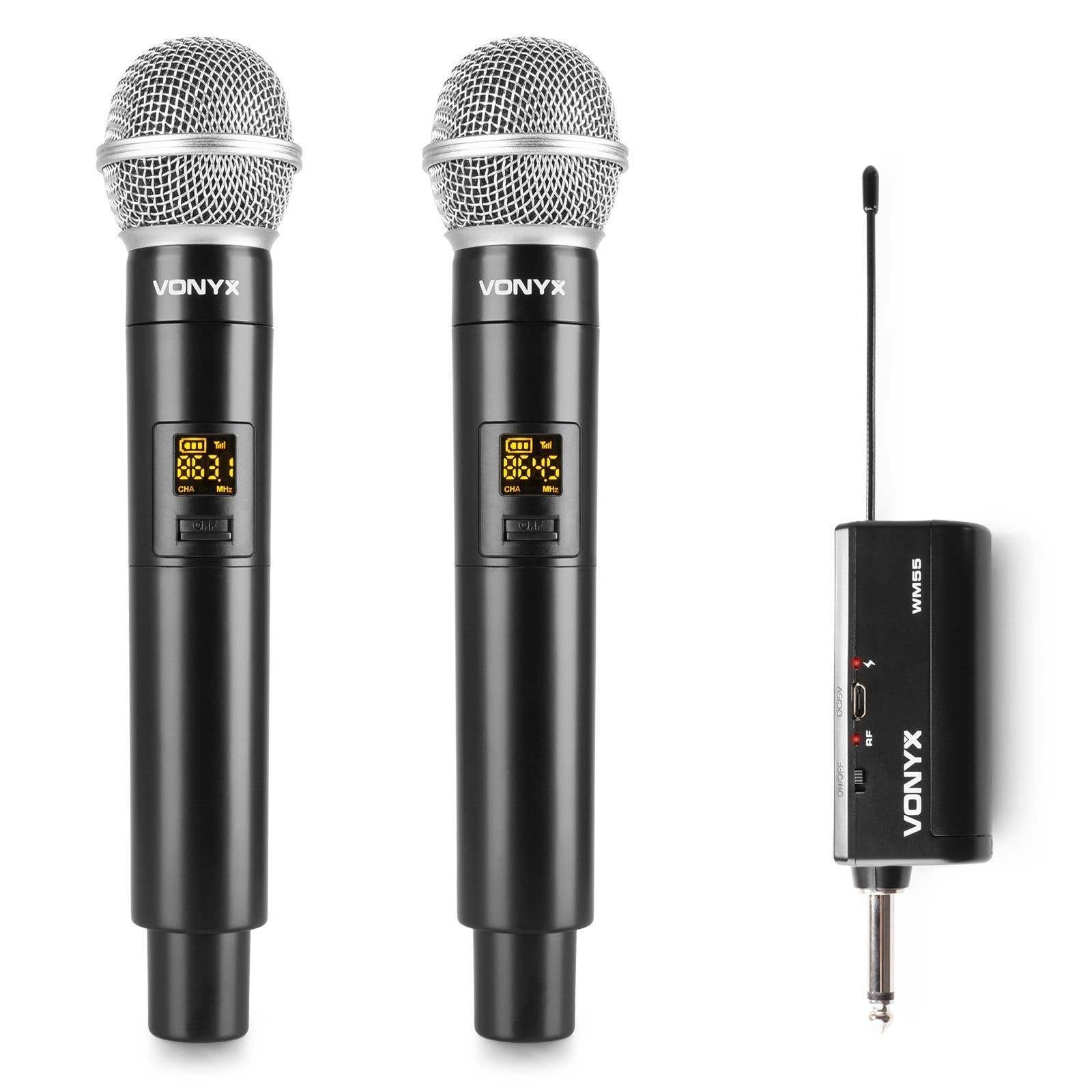 Retourdeal - Vonyx WM552 plug-in draadloze microfoonset met 2 microfoons - UHF
