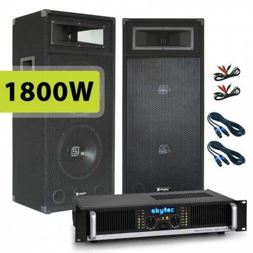 SkyTec SM210 MKII PA Luidspreker en Versterker combinatie 1800W