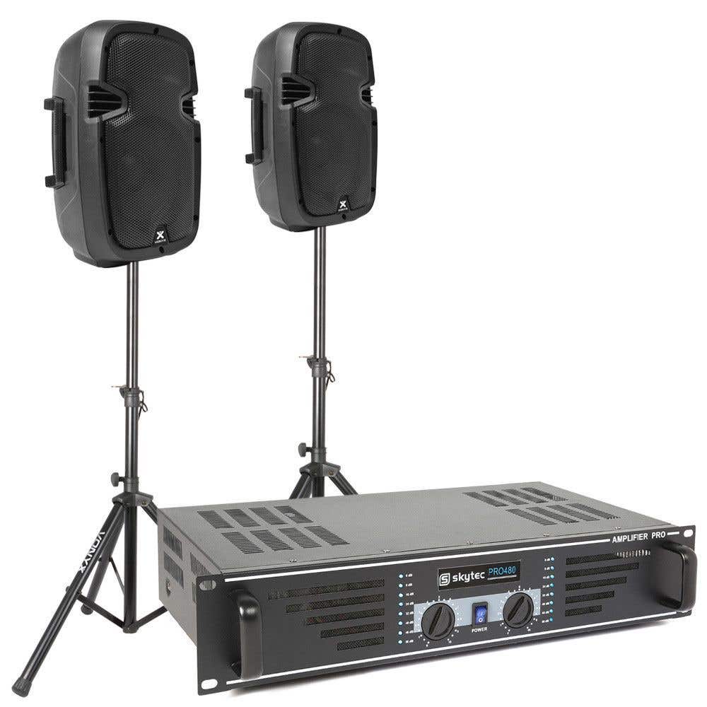 Vonyx Complete SPJ800 2 x 8" 400W Speakerset met Standaards