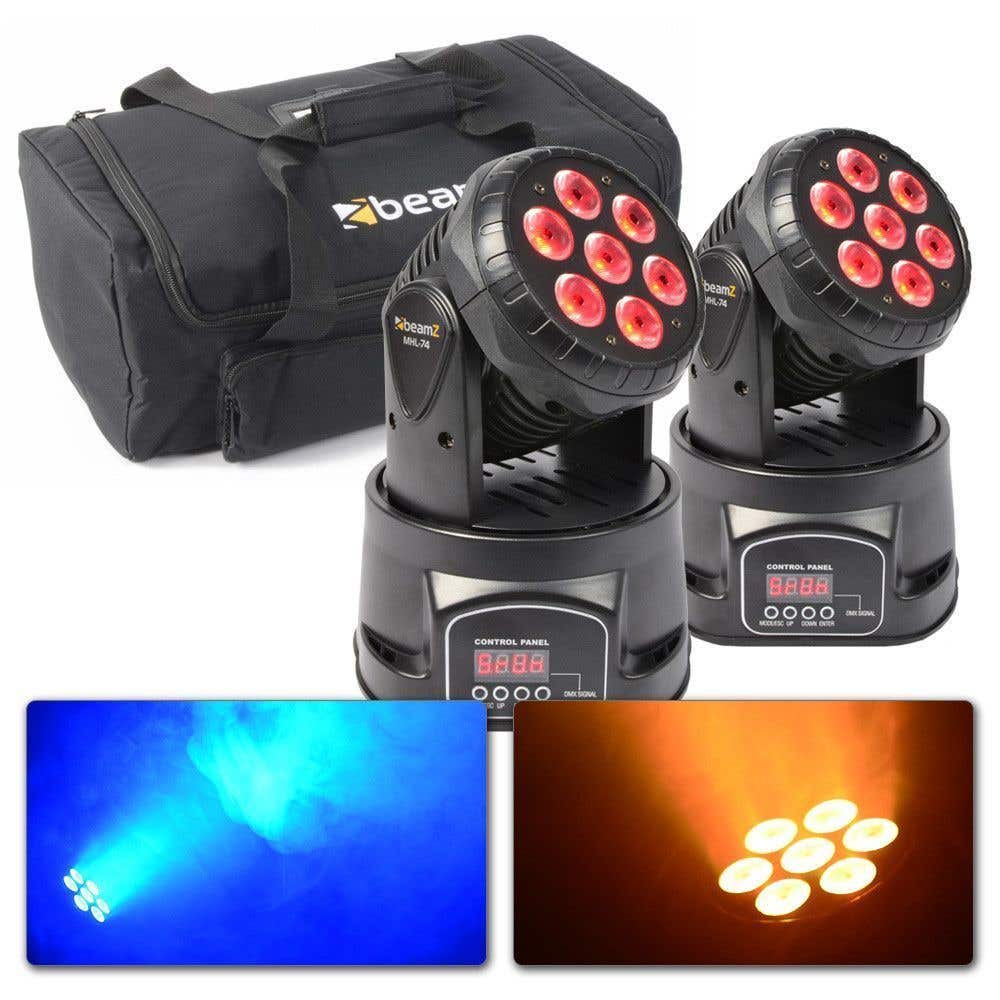 BeamZ MHL74 Movinghead duo set met Flightbag