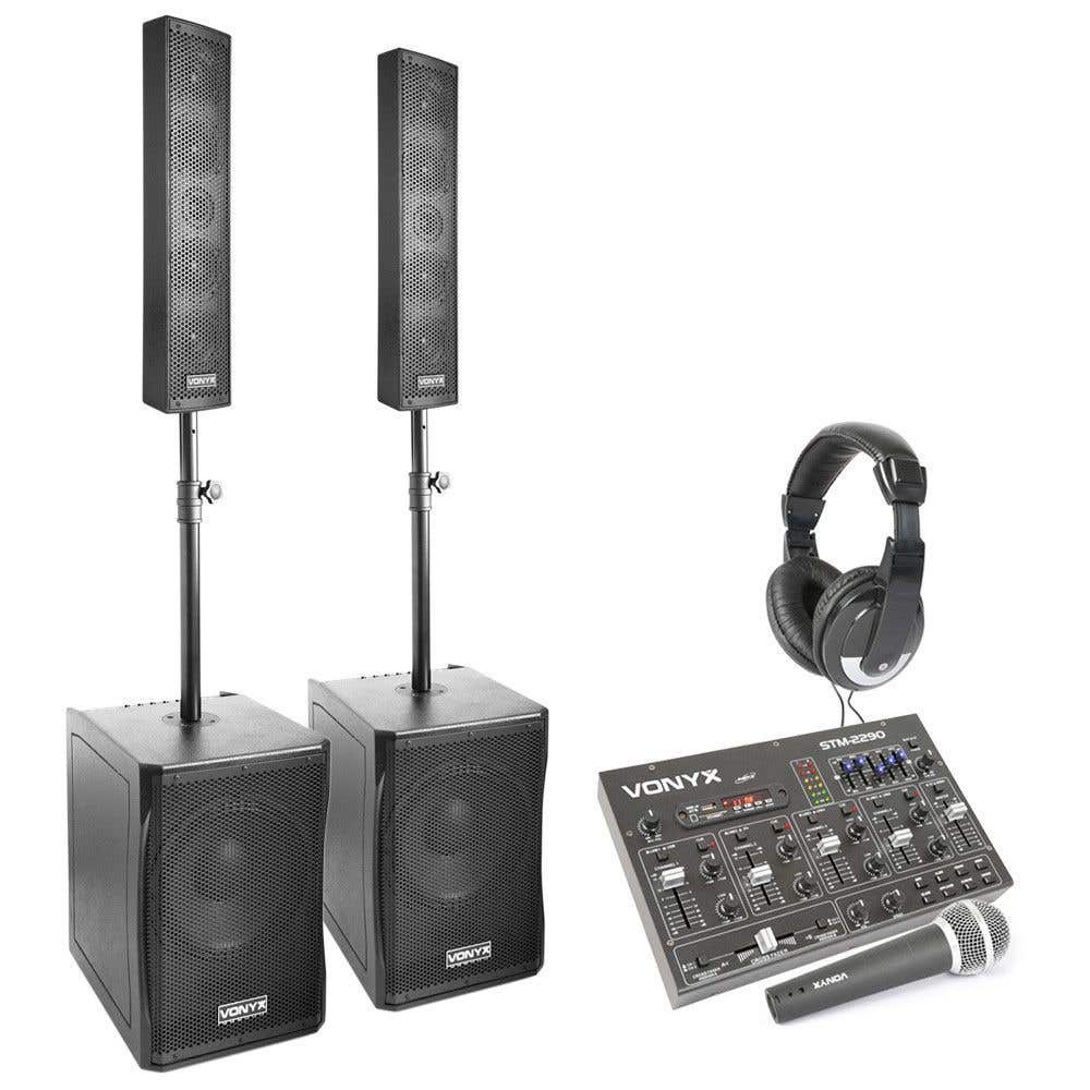 Vonyx 1500W Complete 2.2 Geluidsinstallatie met Bluetooth Mixer