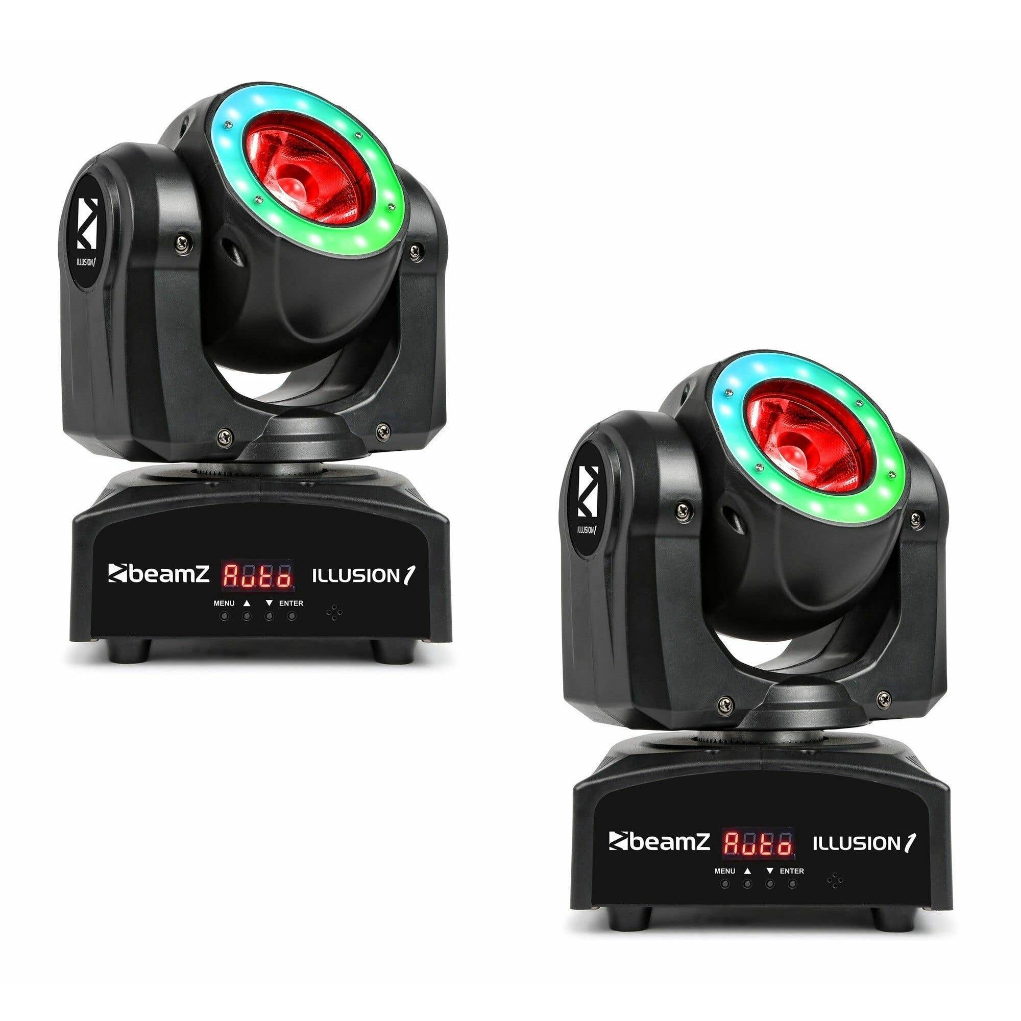 Set van 2 BeamZ Illusion I Moving Heads + DMX kabel 6 meter