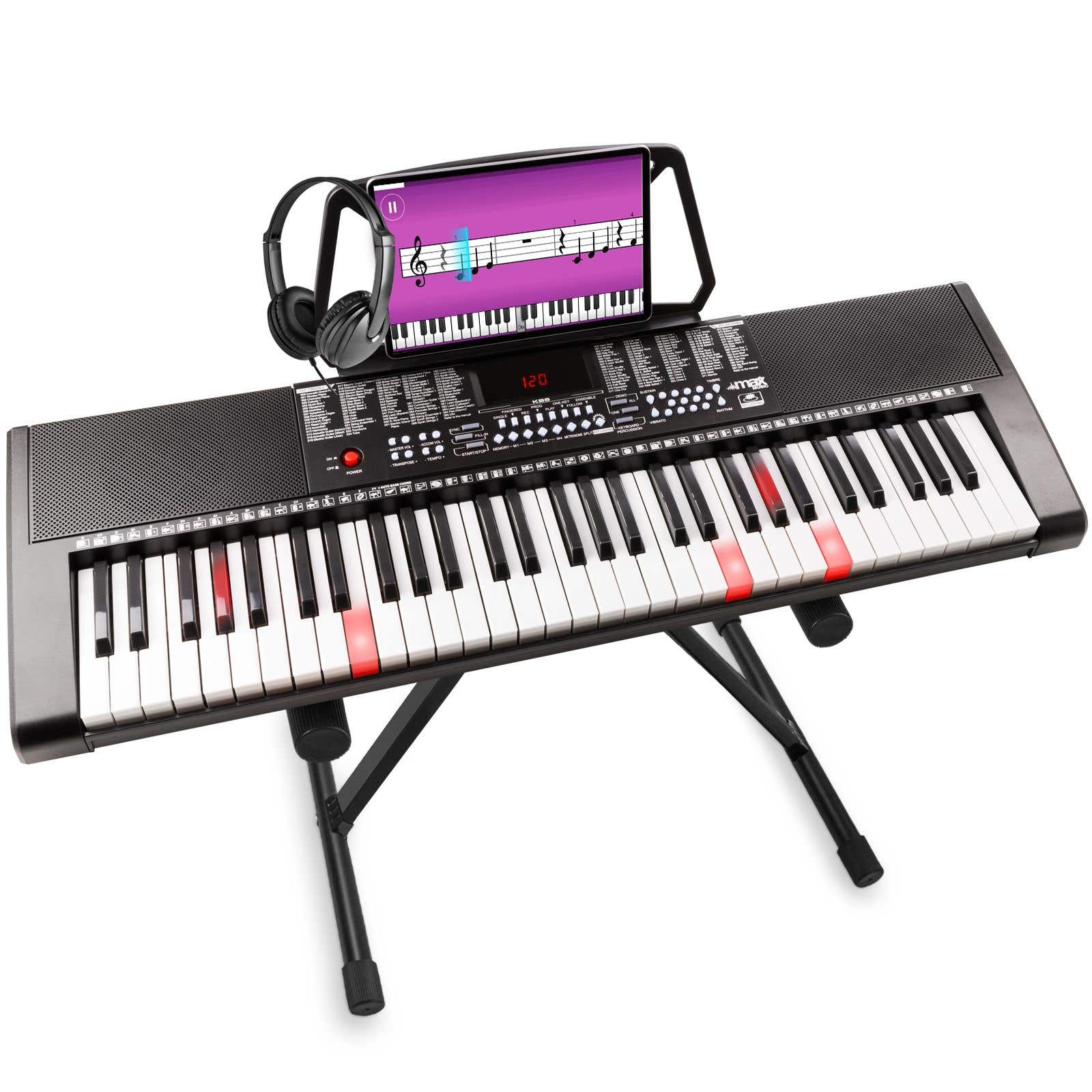 MAX KB5 keyboard voor beginners incl. hoofdtelefoon en keyboard standaard