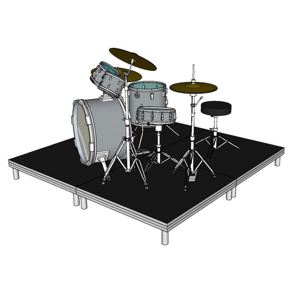 Power Dynamics Deck750 mobiel drumpodium 200 x 200 x 20cm