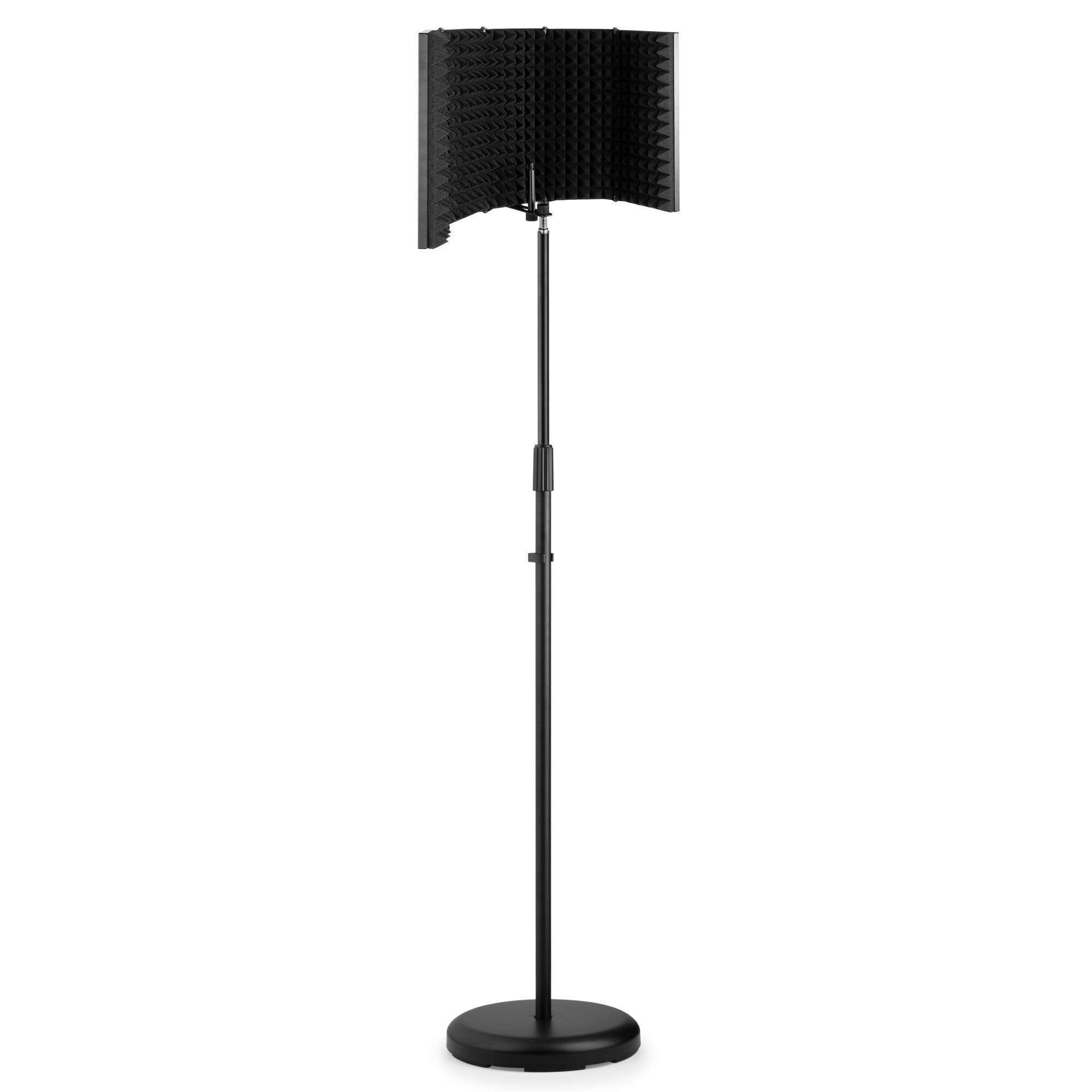 Vonyx MS100B microfoonstandaard (zwart) in hoogte verstelbaar met MRF30 reflectiefilter