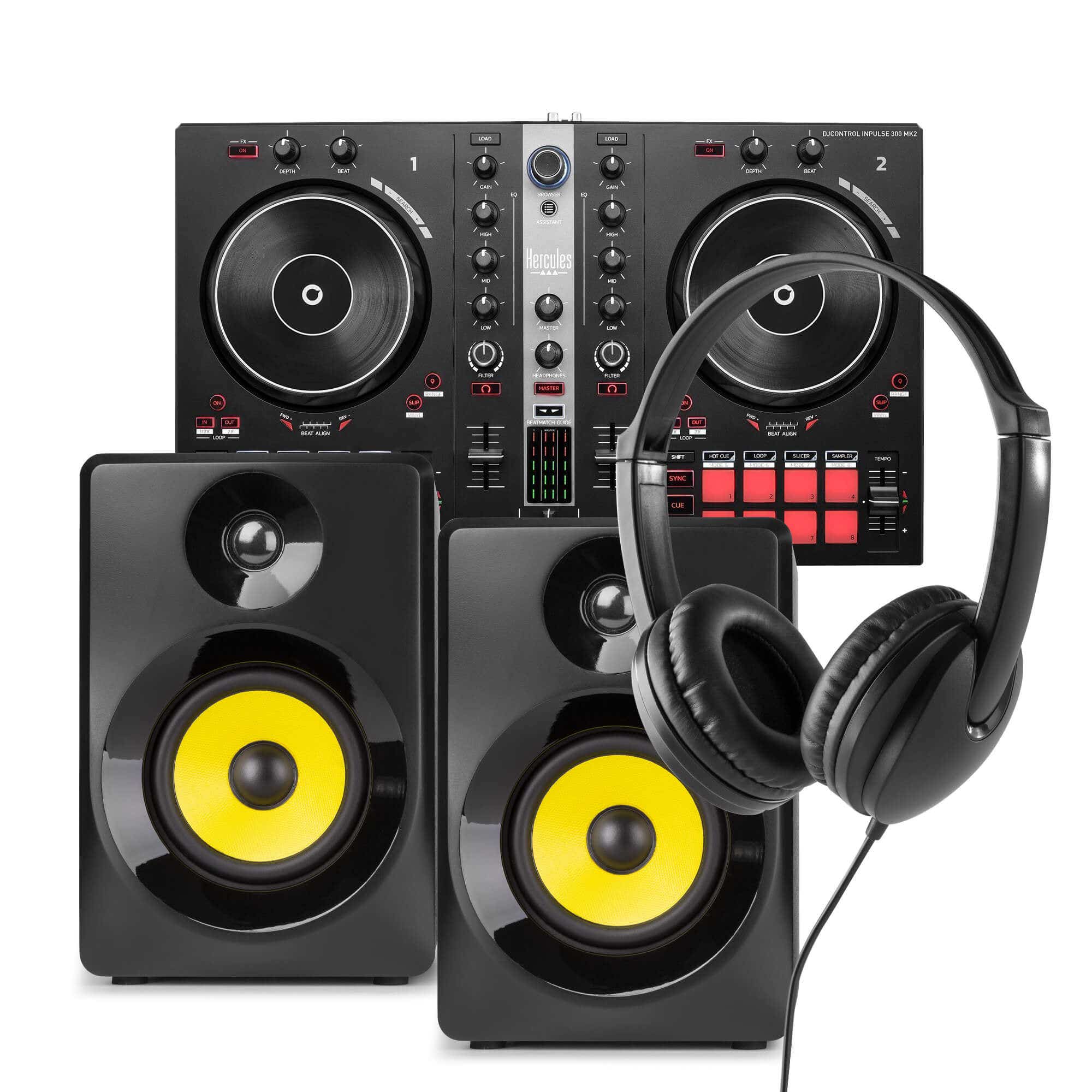 Hercules Inpulse 300 MK2 DJ set met SMN50B monitors en hoofdtelefoon - Complete set