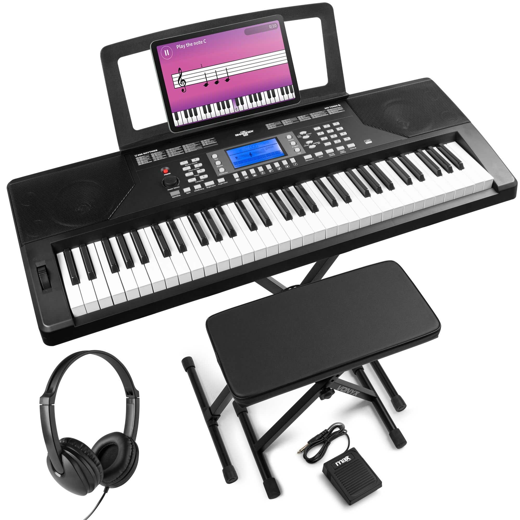 MAX Rhapsody61P complete keyboard set - inclusief bankje, standaard, sustainpedaal en koptelefoon 