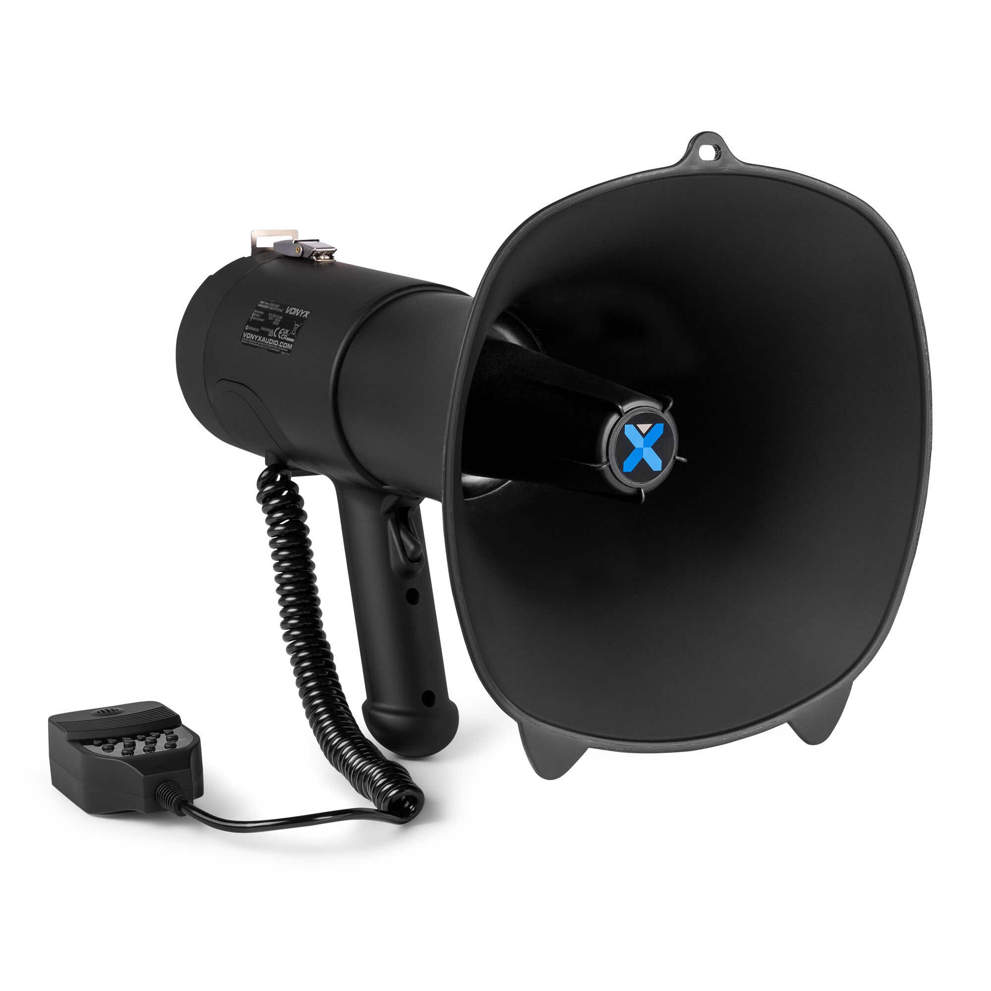 Retourdeal - Vonyx MEG090 Megafoon met sirene en afneembare microfoon - 90W Krachtige megafoon - Bluetooth - Zwart