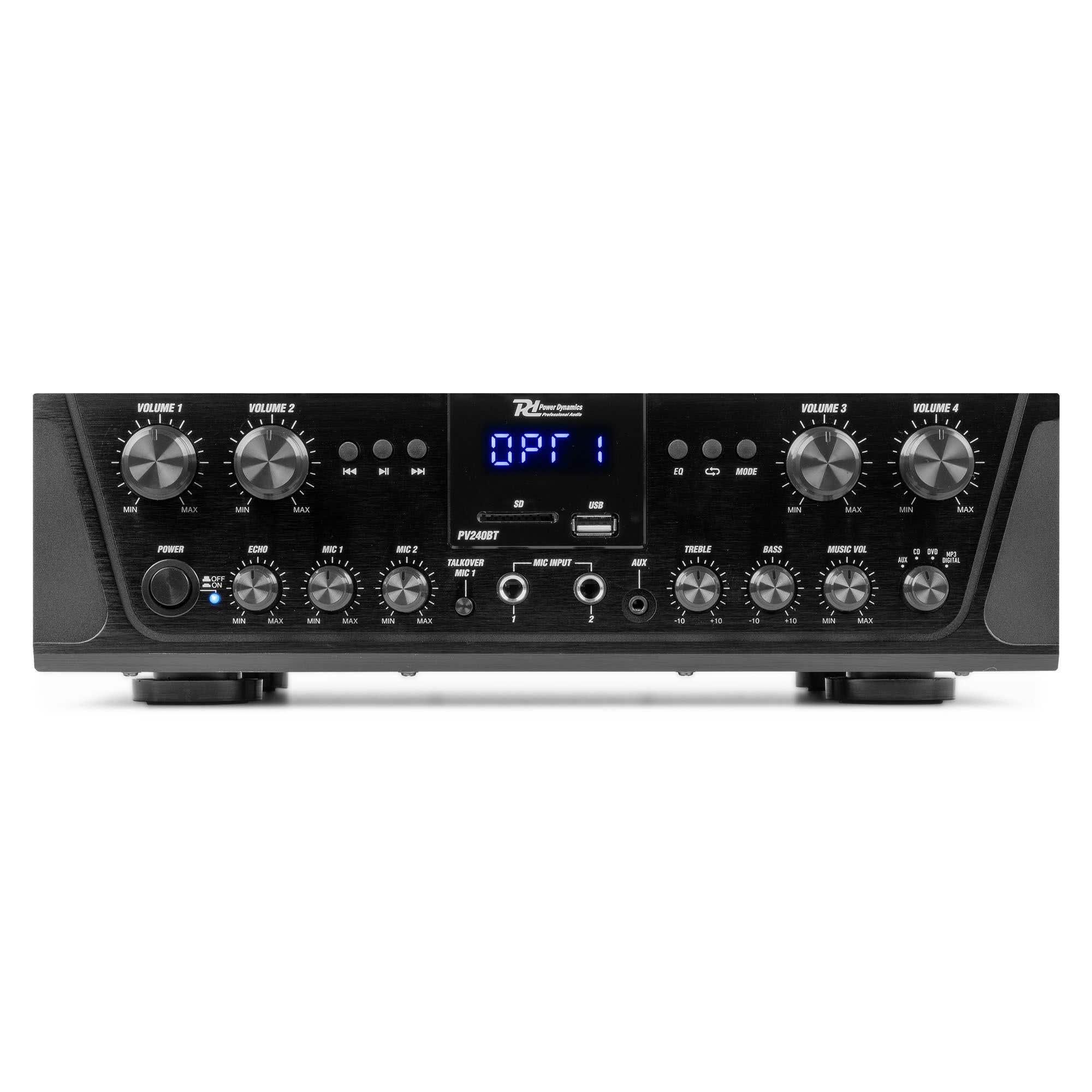 Power Dynamics PV240BT 4-zone Bluetooth versterker - 400W
