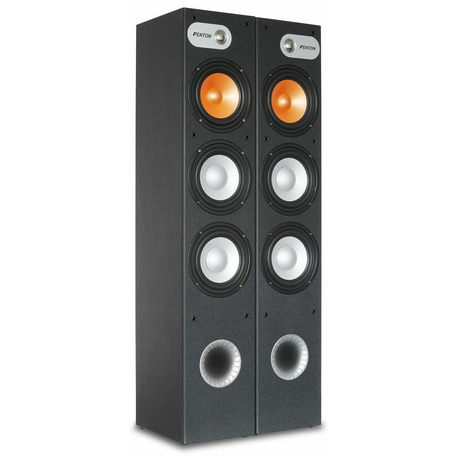 Fenton zwarte SHFT650B Tower 3x 6,5" Stereo Vloerstaande Speakerset
