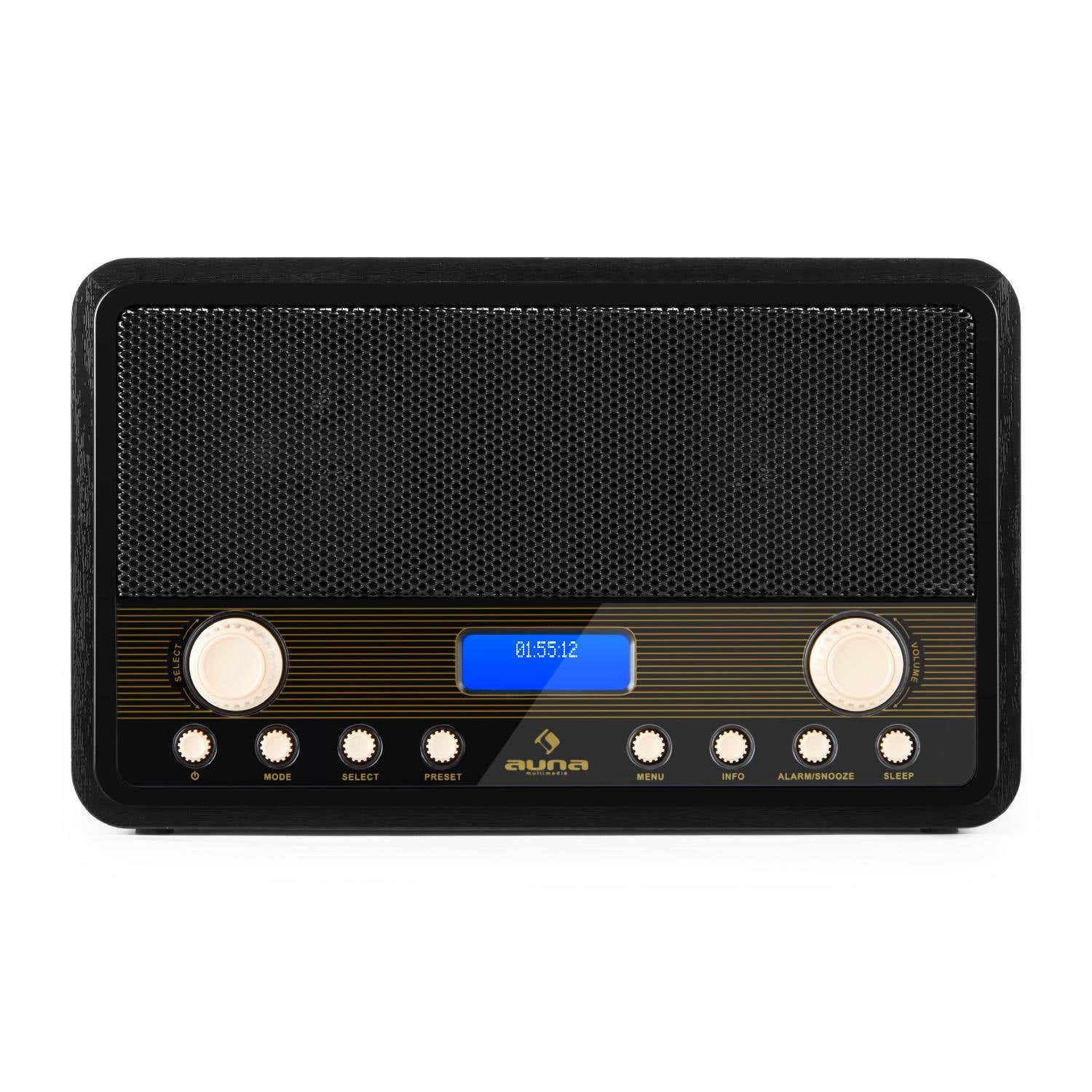 Auna draagbare digitale DAB+ en FM radio met alarm en timer