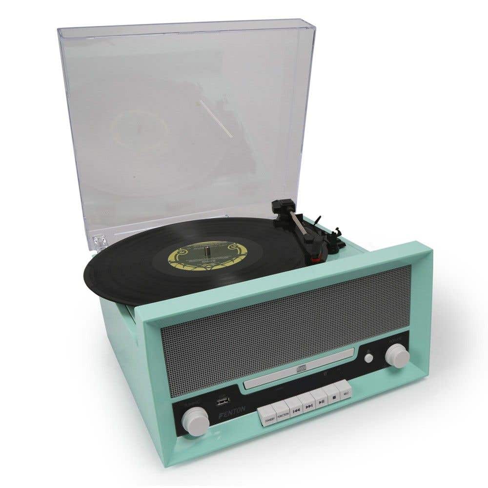 Fenton RP135 platenspeler met Bluetooth CD en USB in 60's stijl