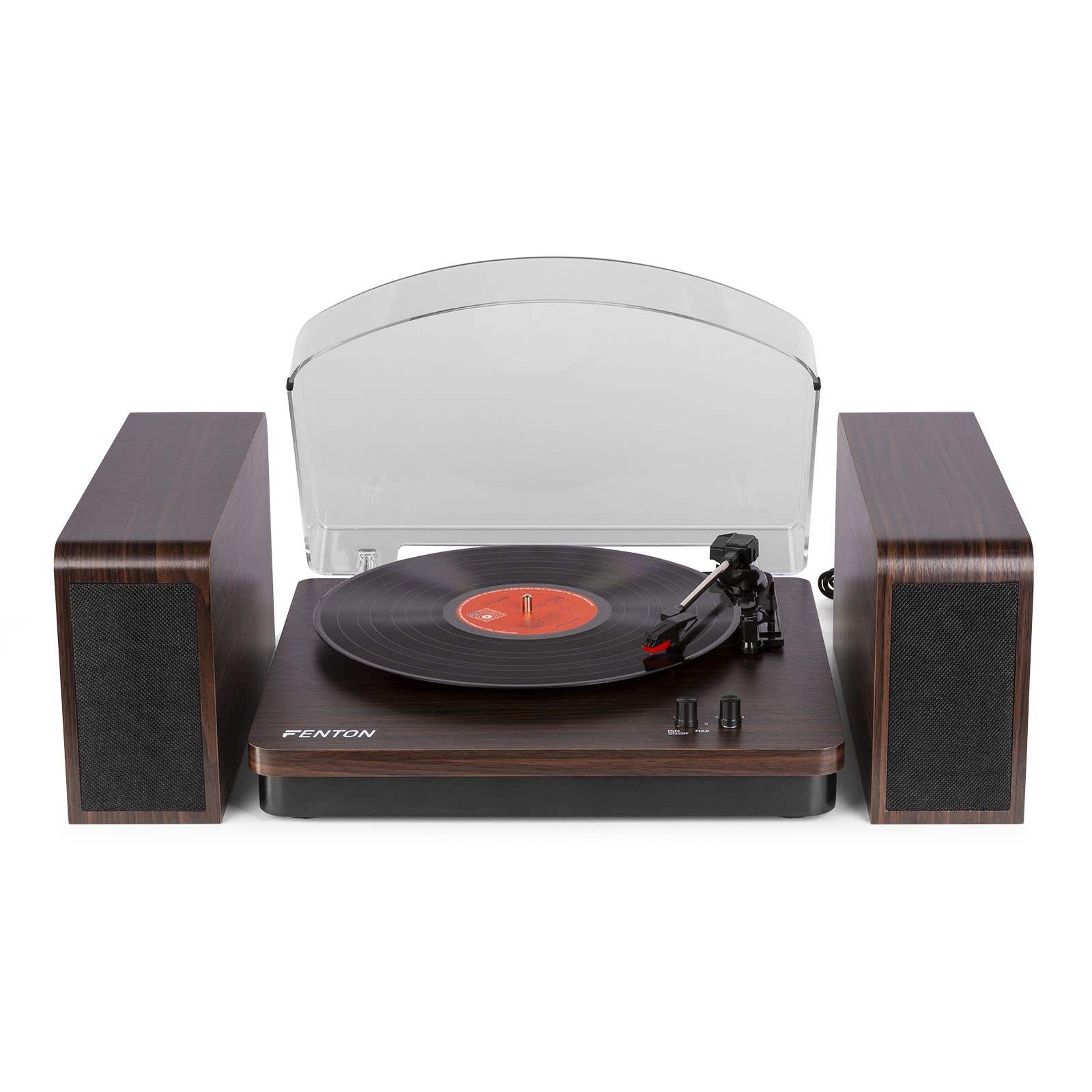 Fenton RP168DW platenspeler met Bluetooth en speakers - Donkerbruin (hout)