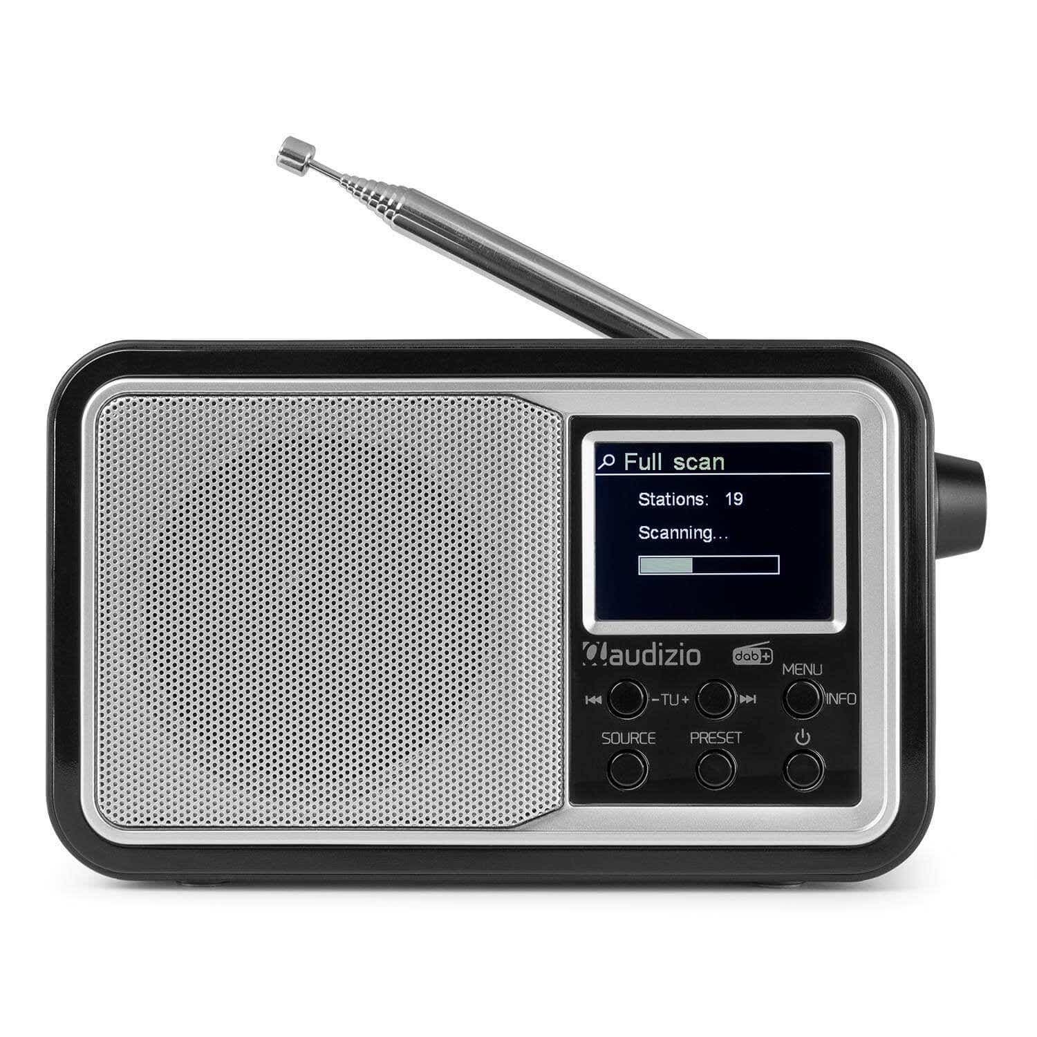 Audizio Anzio draagbare DAB radio met Bluetooth, FM radio en accu - Zilver