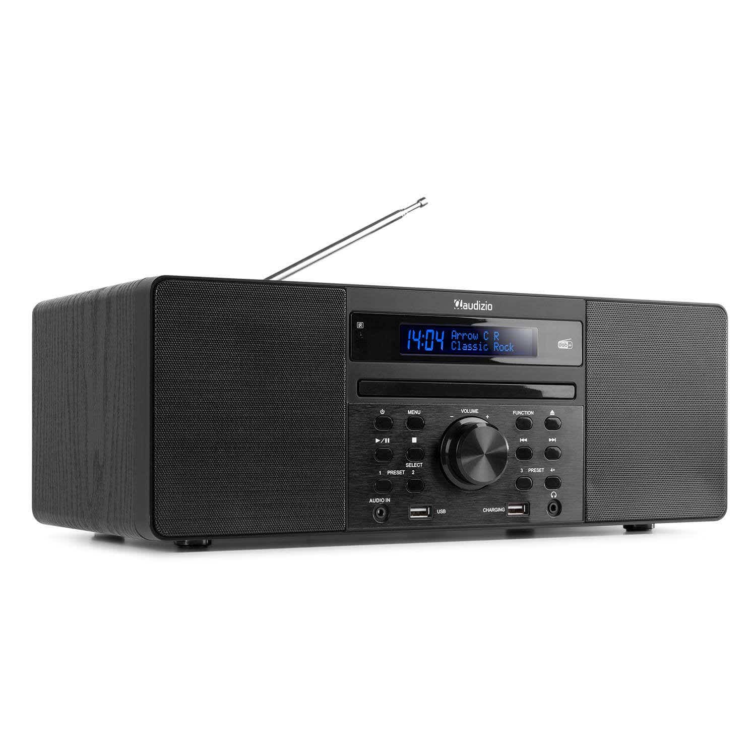 Audizio Prato microset met DAB radio, Bluetooth, USB mp3 & cd speler - Zwart