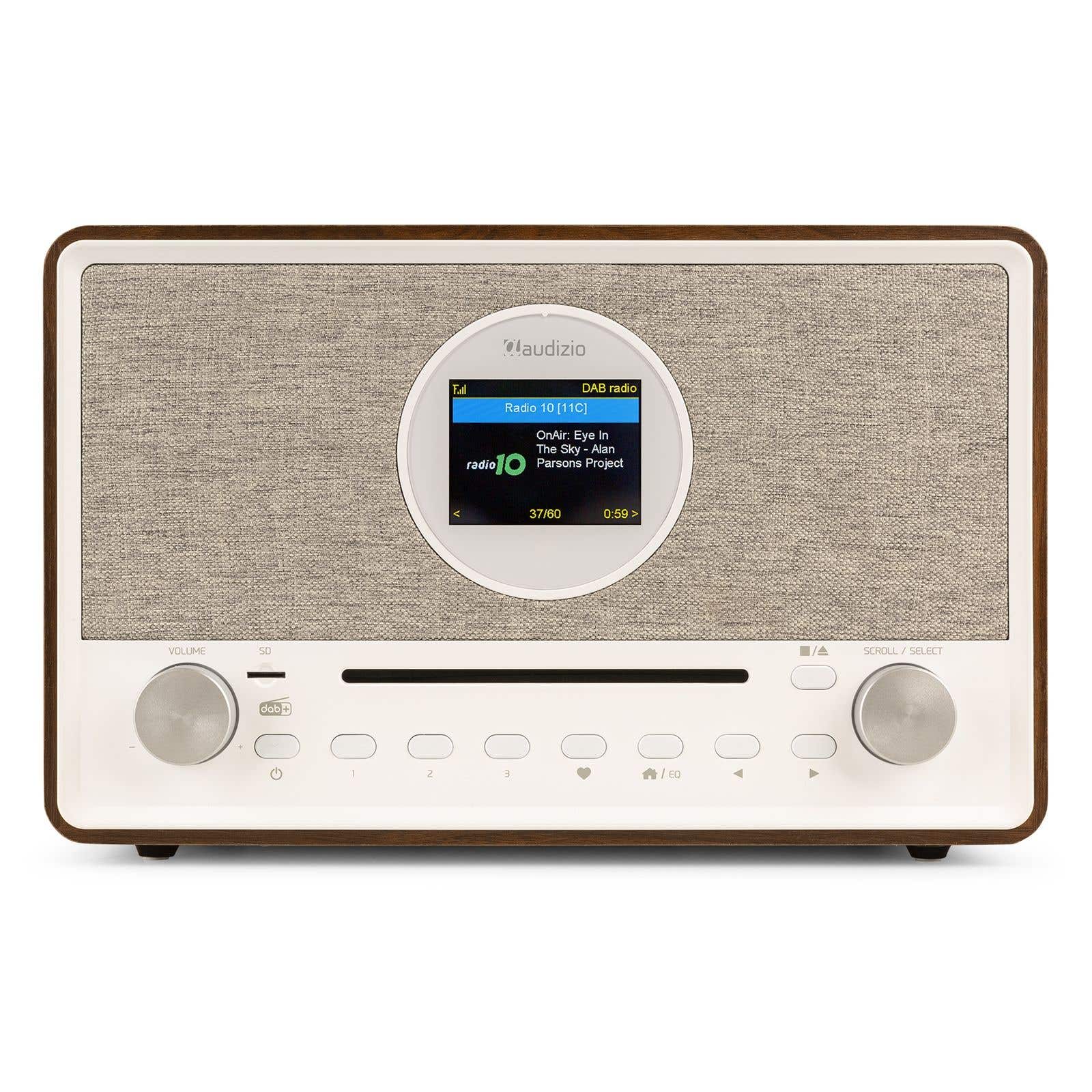 Audizio Lucca stereo DAB radio met cd speler, internetradio, Bluetooth en mp3 speler - Bruin