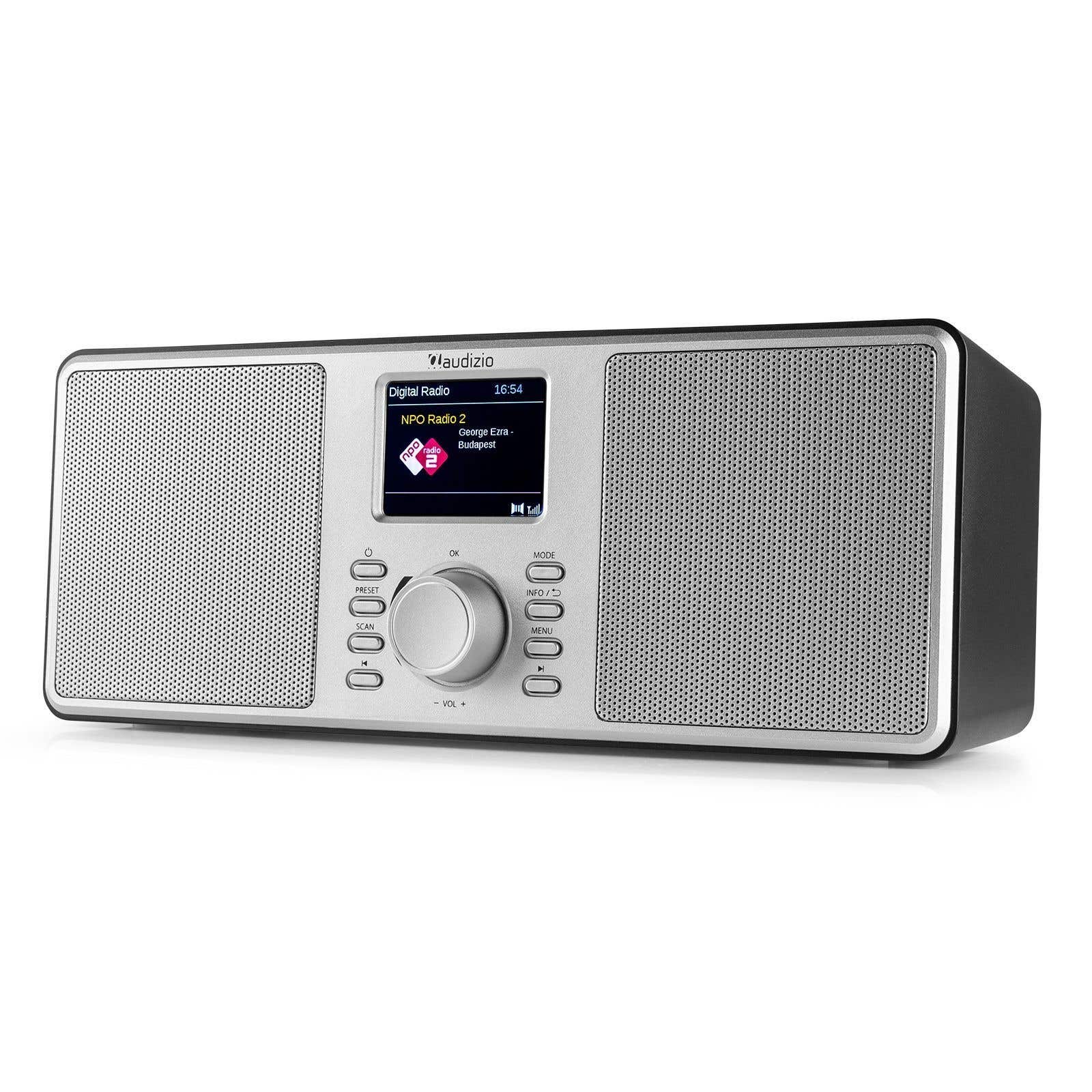 Audizio Monza stereo DAB radio met Bluetooth - Zilver