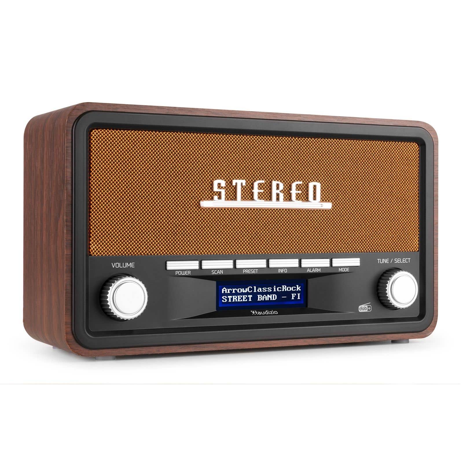 Retourdeal - Audizio Foggia retro DAB+ radio met Bluetooth - Stereo draagbare radio met alarm - 50W - Koper