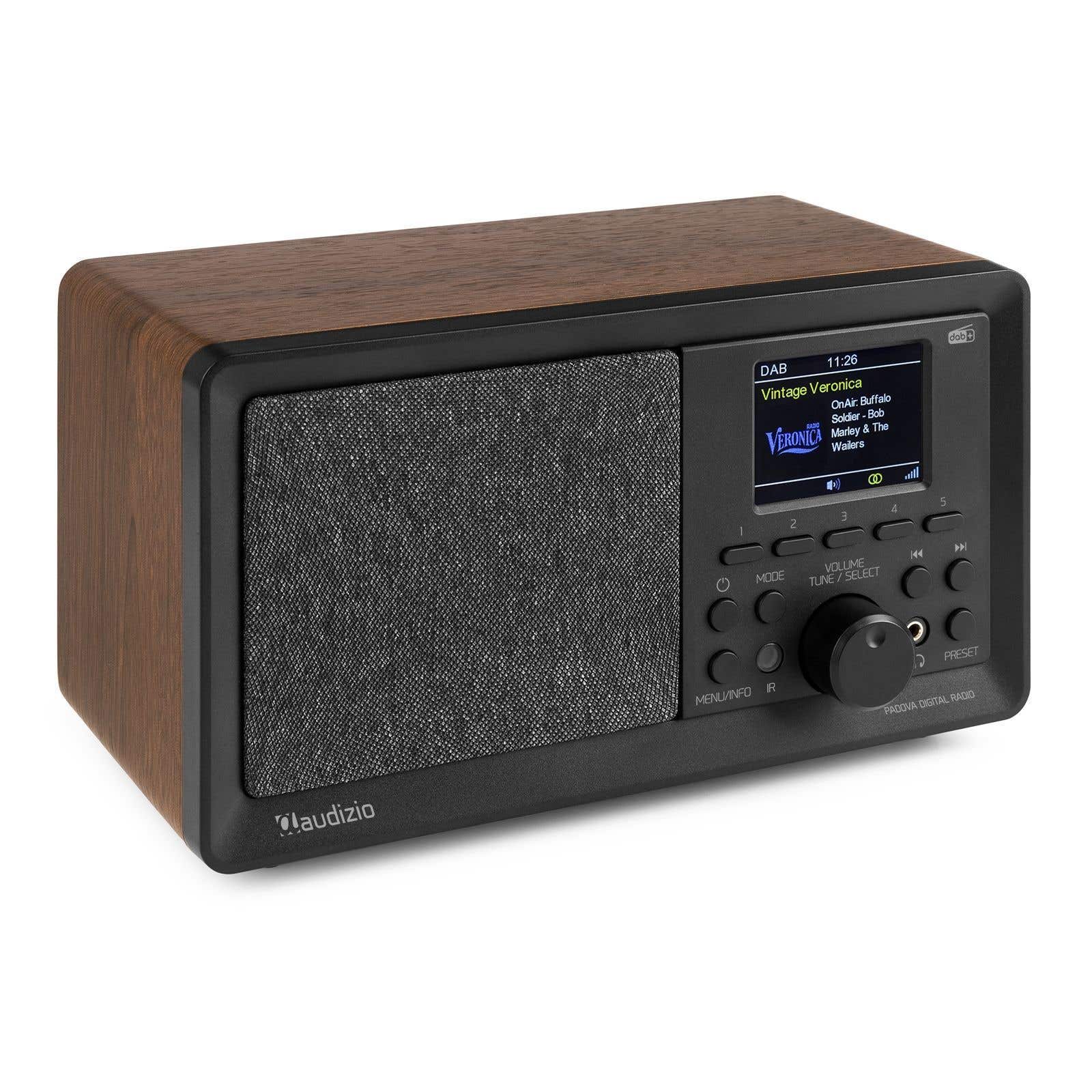 Retourdeal - Audizio Padova retro DAB radio met Bluetooth en USB mp3 speler