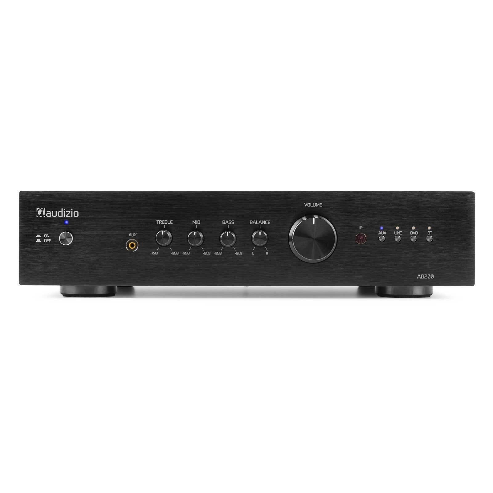 Audizio AD200B stereo versterker - 2.1 hifi versterker met Bluetooth - Zwart