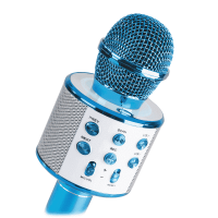 MAX KM01 Karaoke microfoon met ingebouwde speaker, Bluetooth en mp3 - Blauw