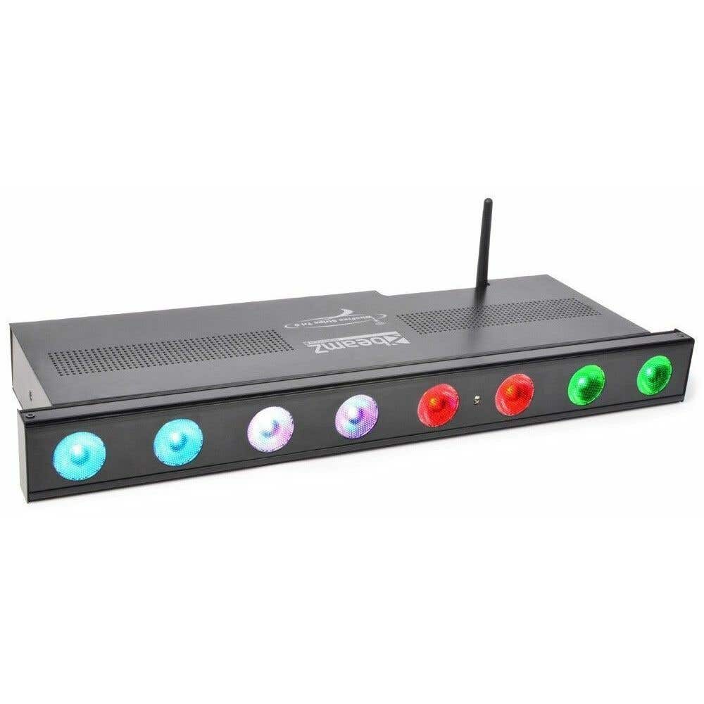 BeamZ Wi-Bar 8x3W LED Tri Color Accu 2.4GHz DMX