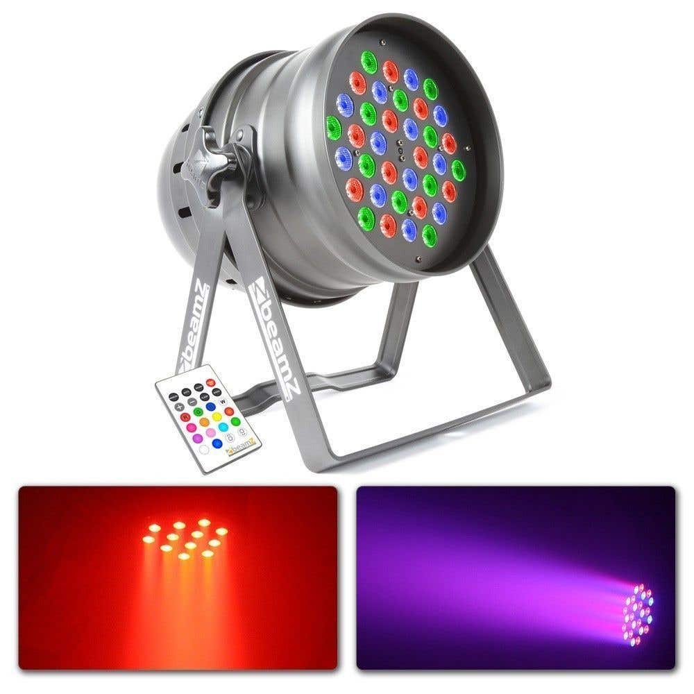 BeamZ Aluminium LED PAR64 36 x 3W RGBW met afstandsbediening en DMX