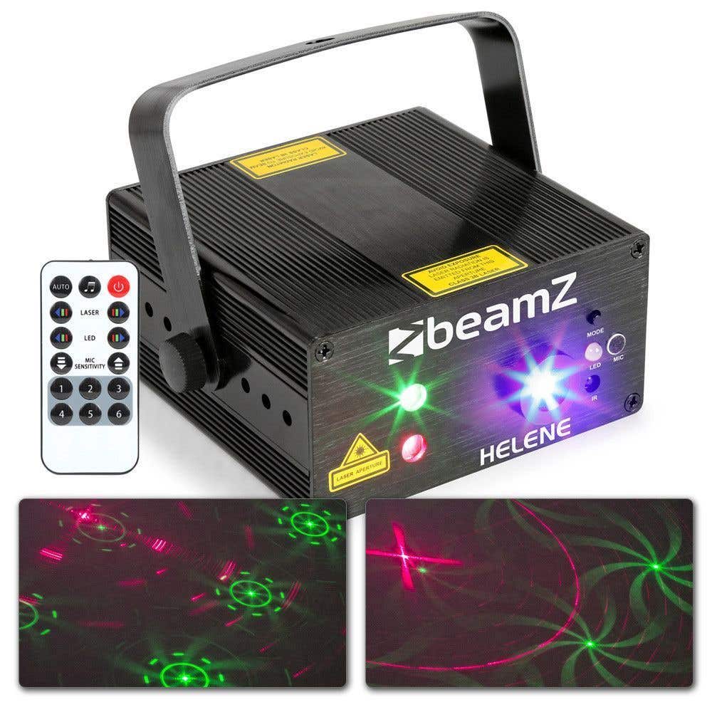 BeamZ Helene laser met rode en groene lasers + blauwe wash LED