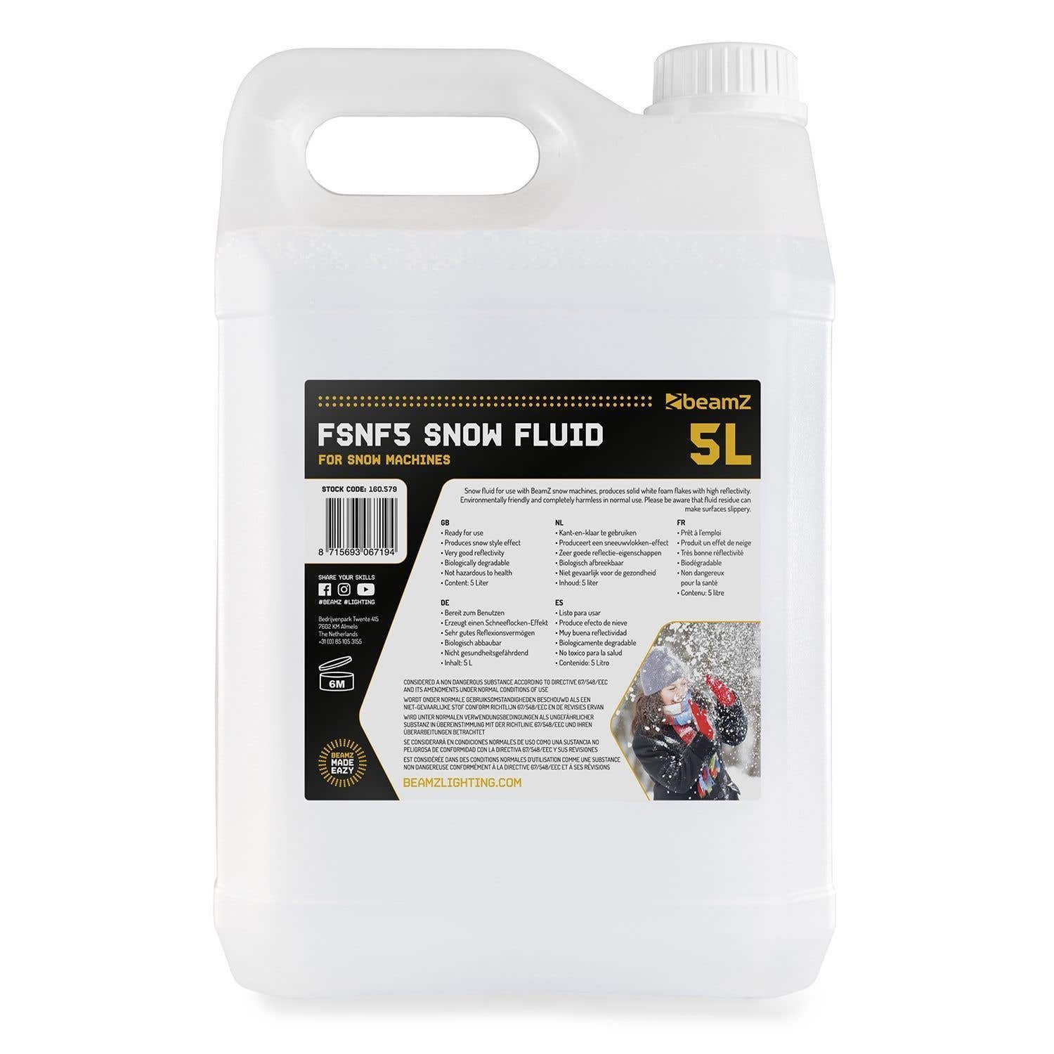 BeamZ FSNF5 sneeuwvloeistof voor sneeuwmachines - 5 liter