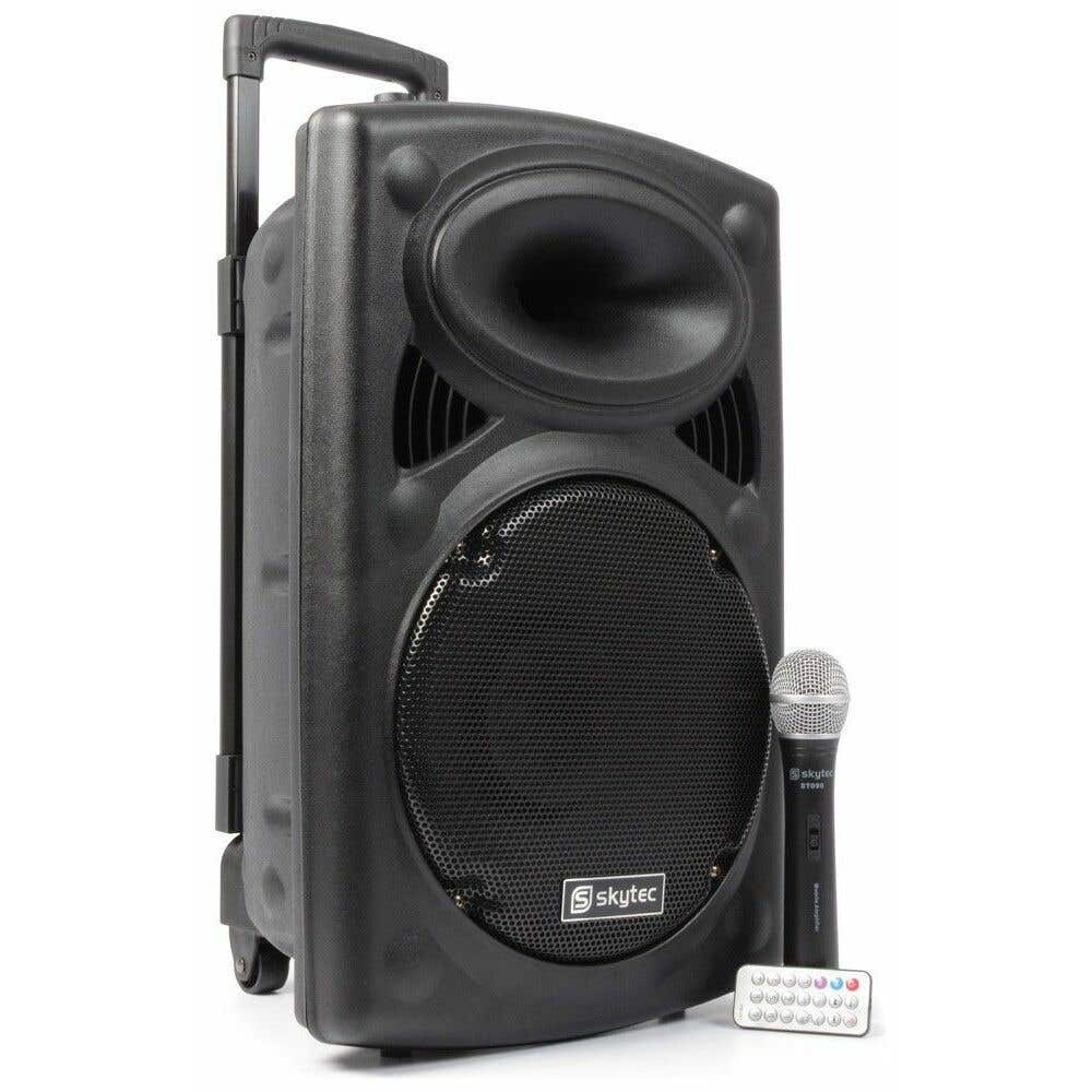 SkyTec ST090 Mobiele geluidsinstallatie 12" met Microfoon 250 watt