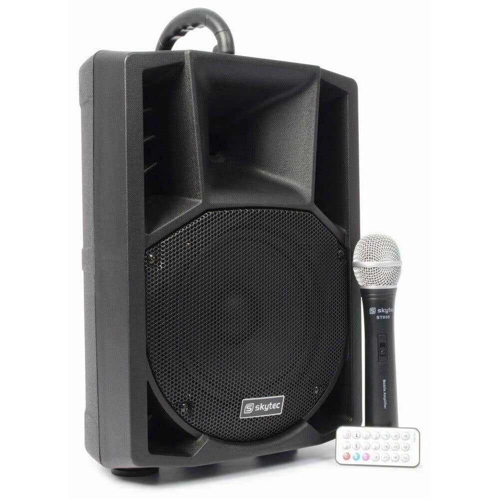 SkyTec ST050 Mobiele Geluidsinstallatie 8" met accu, draadloze microfoon en USB/SD MP3